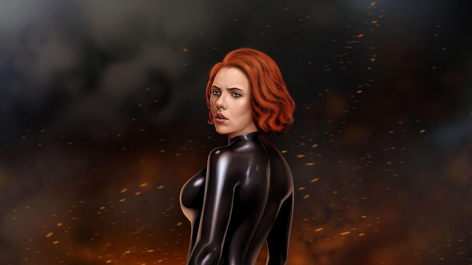 Black Widow Fight Artwork Wallpapers