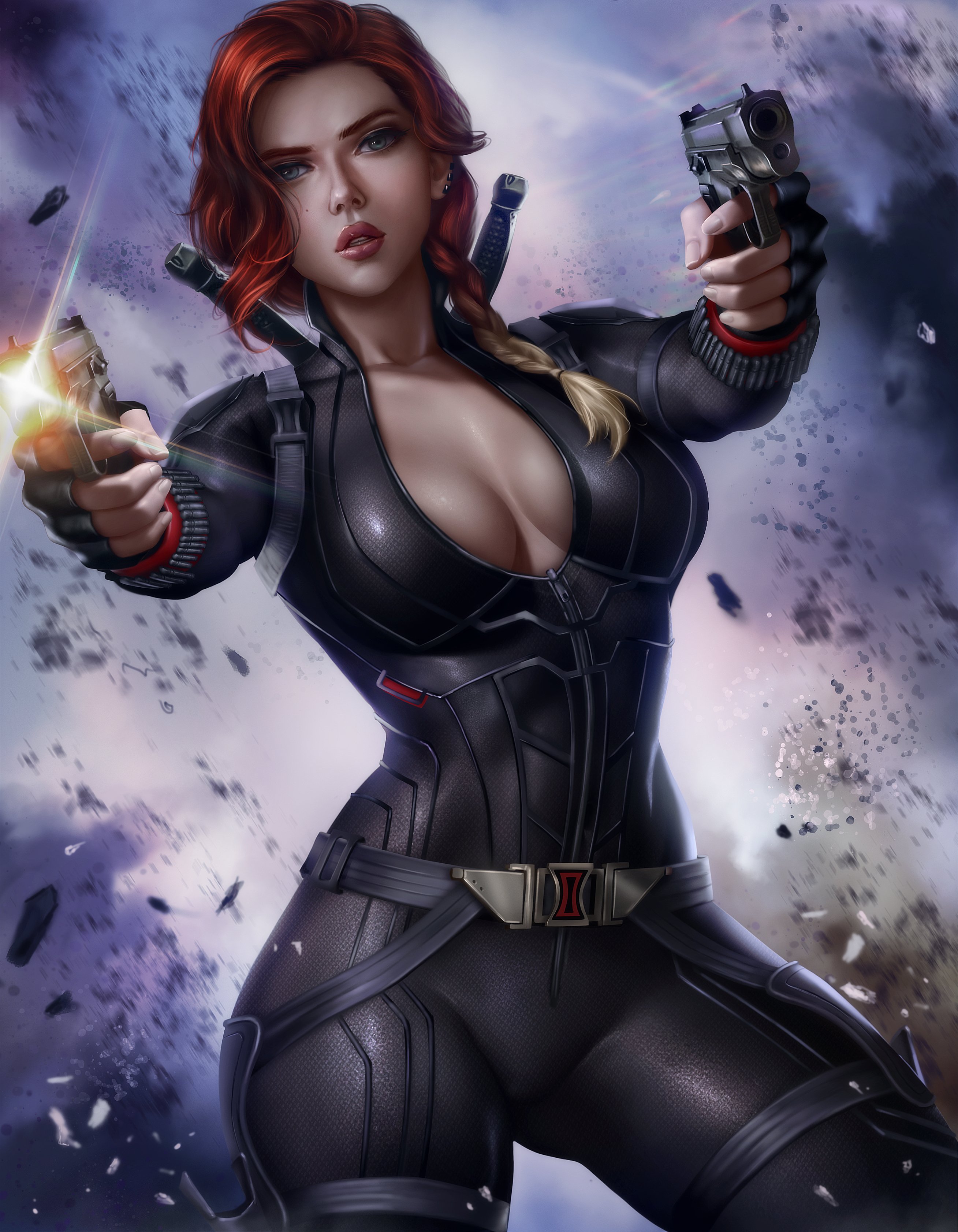 Black Widow Red Hair Digital Art Wallpapers