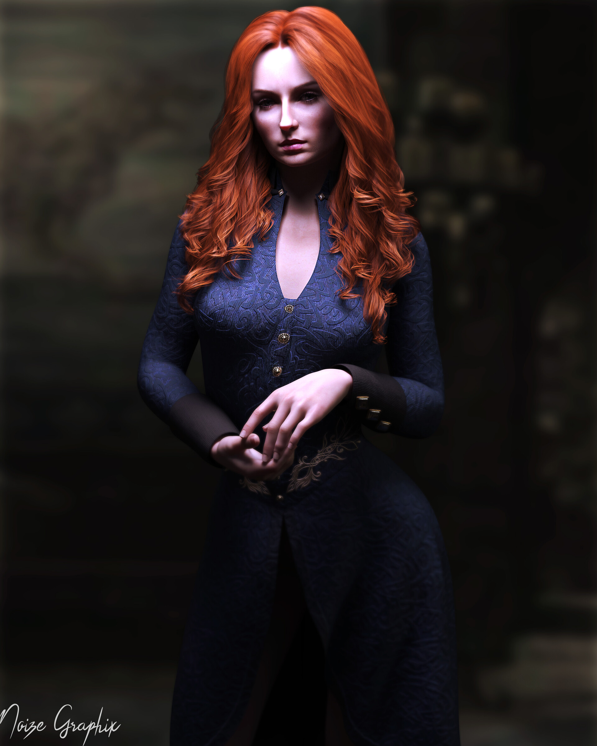 Black Widow Red Hair Digital Art Wallpapers