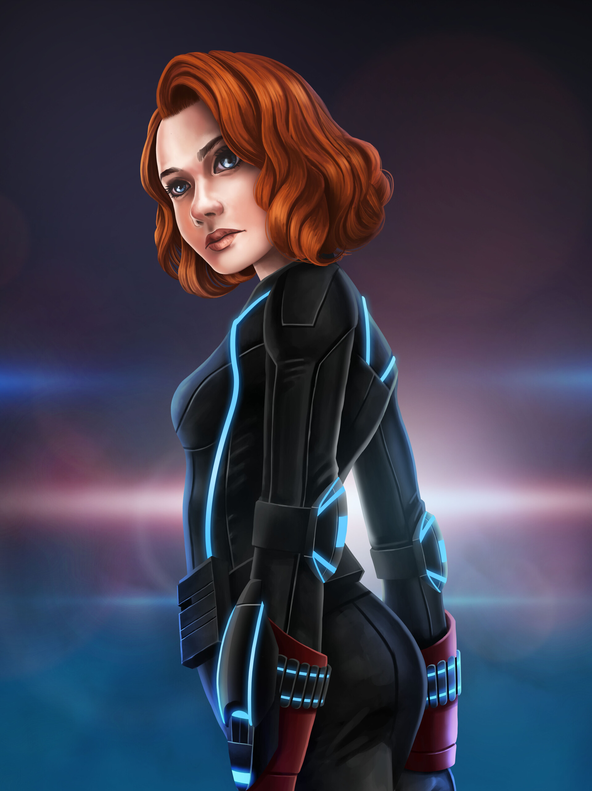 Black Widow Red Hair Digital Art Wallpapers