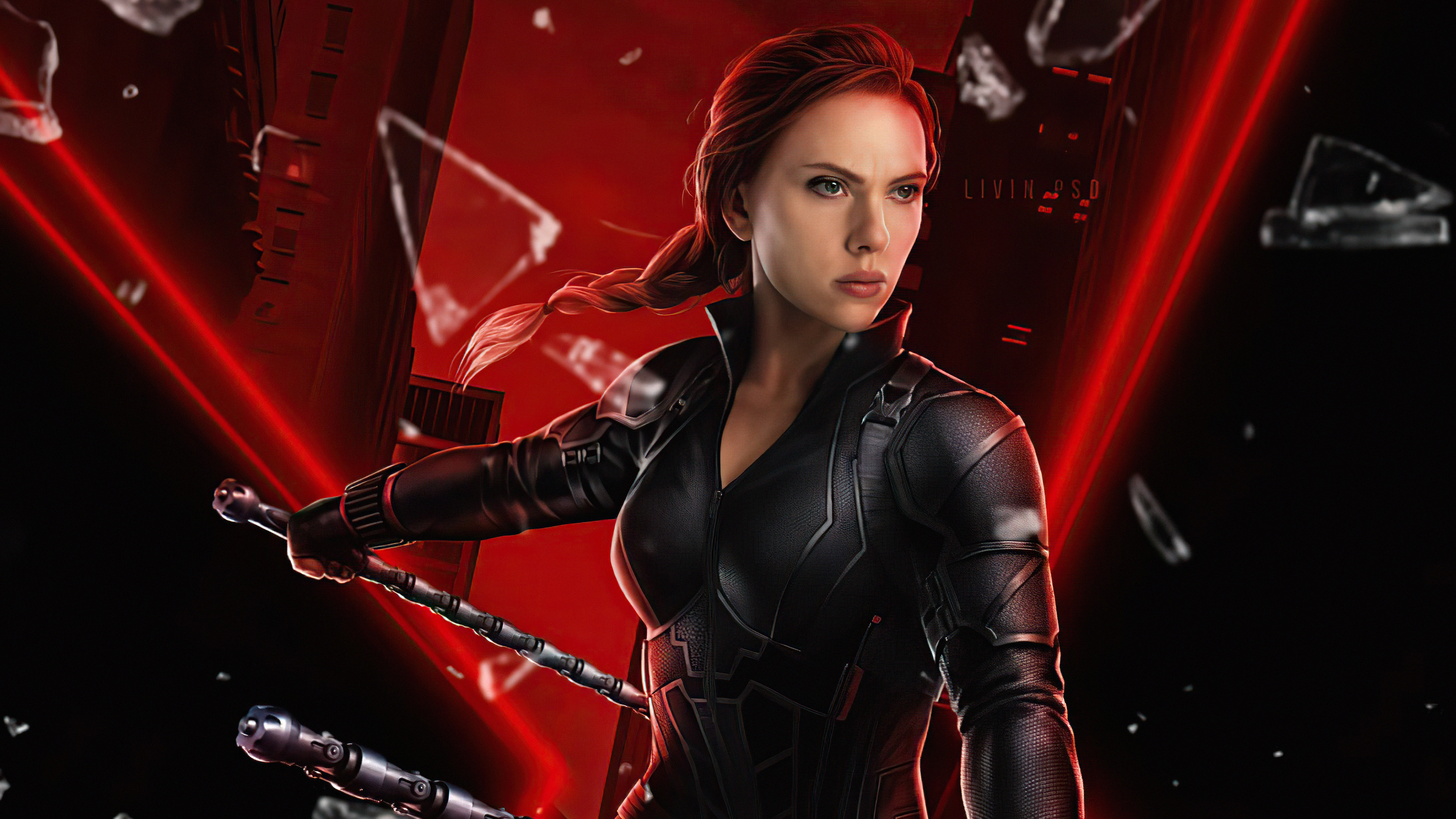 Black Widow Red Hair Digital Art Wallpapers