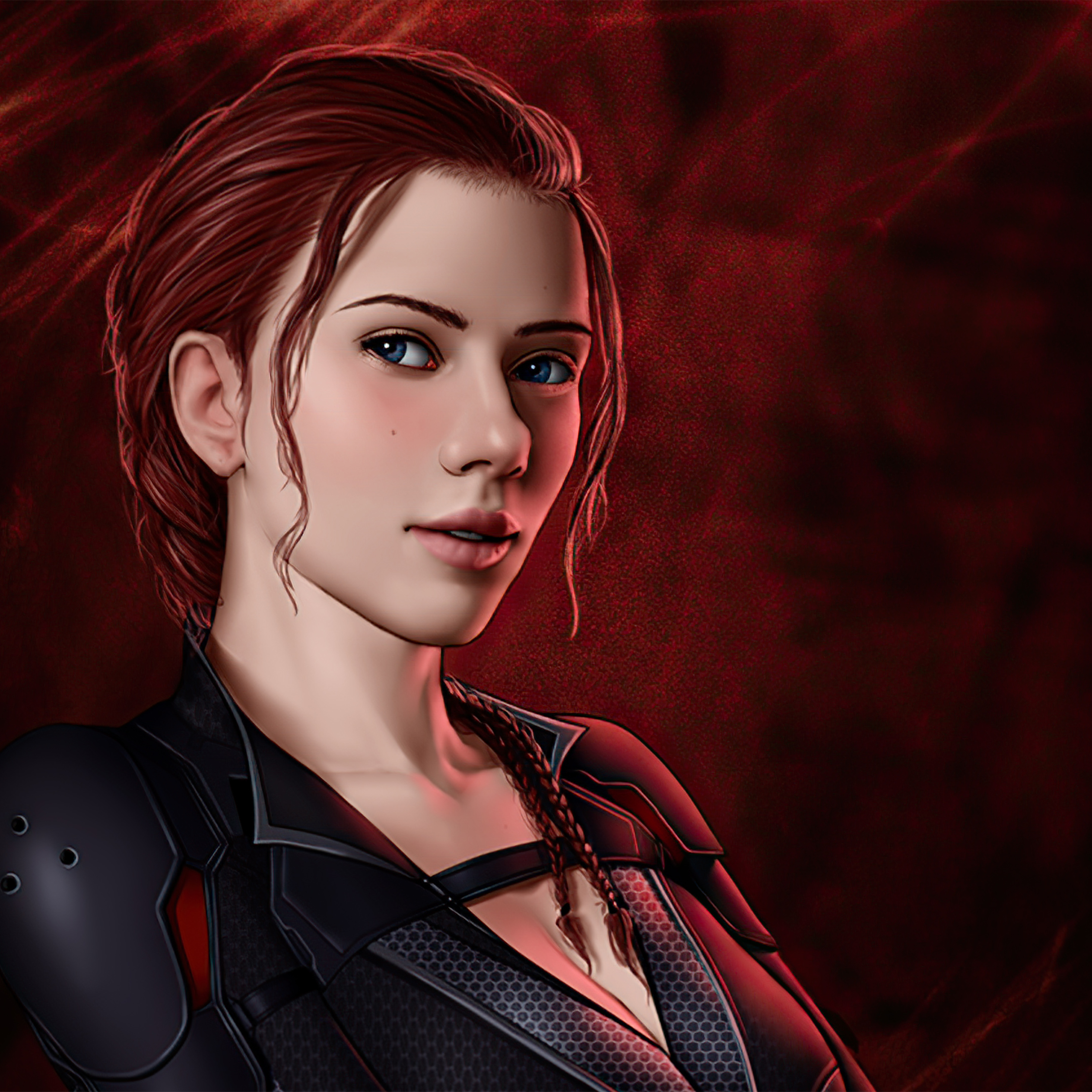 Black Widow Red Hair Digital Art Wallpapers