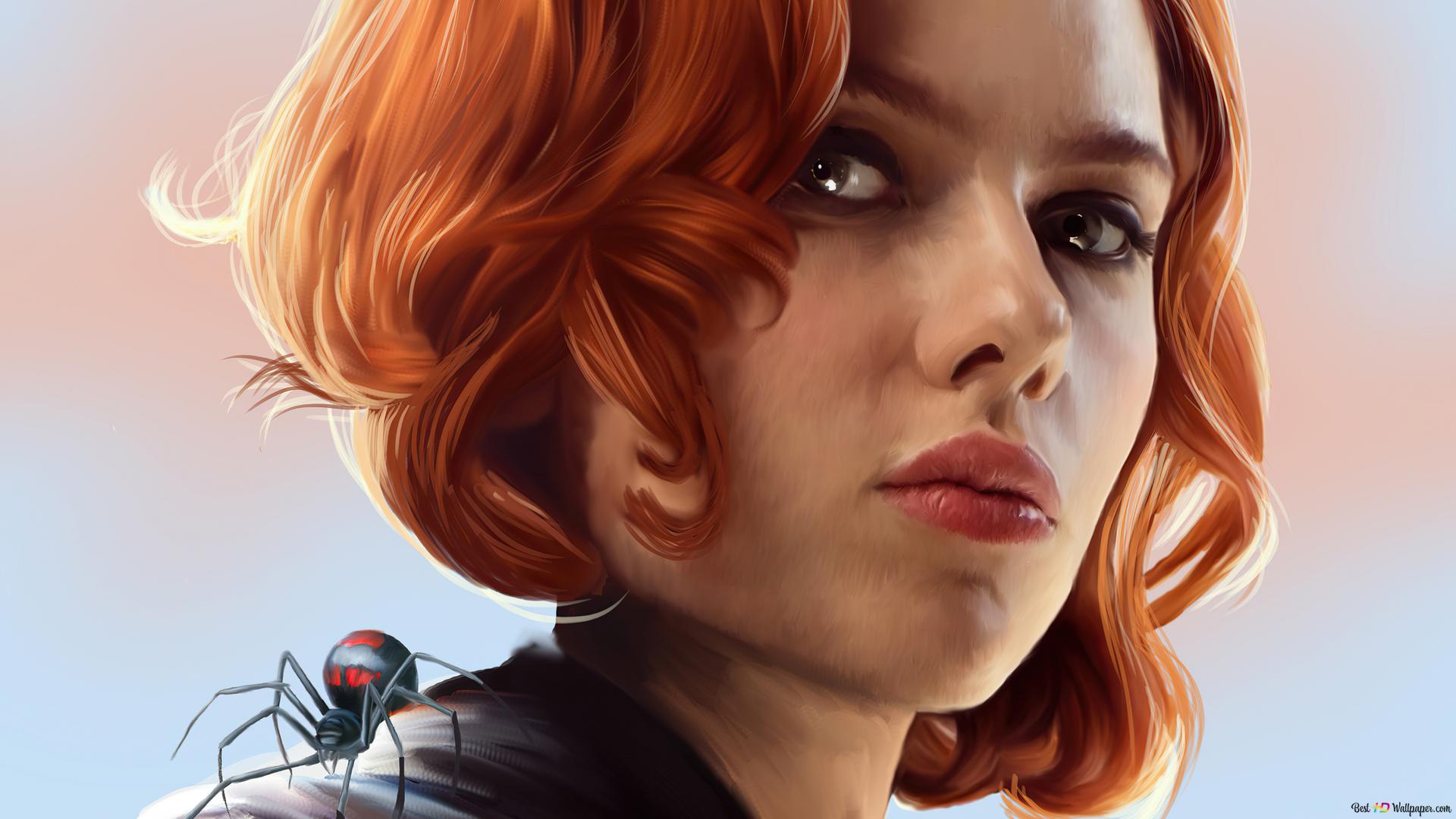 Black Widow Red Hair Digital Art Wallpapers