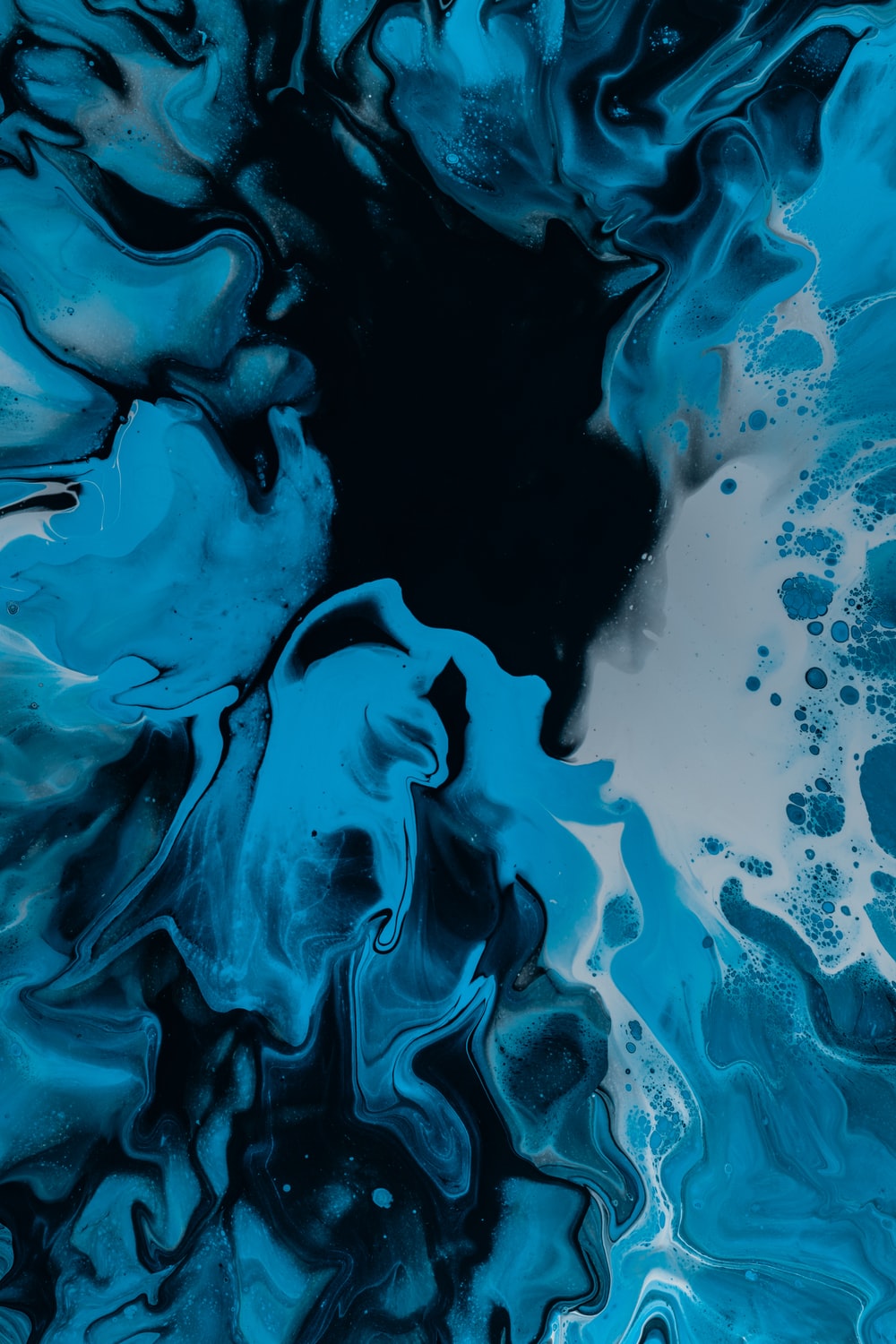 Blue And Black Abstract Paint Wallpapers