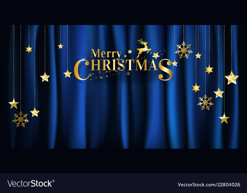 Blue And Gold Christmas Background