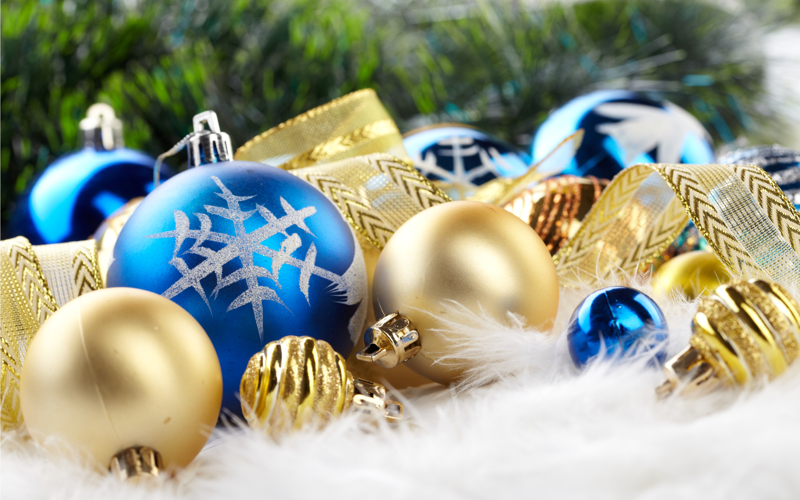 Blue And Gold Christmas Background