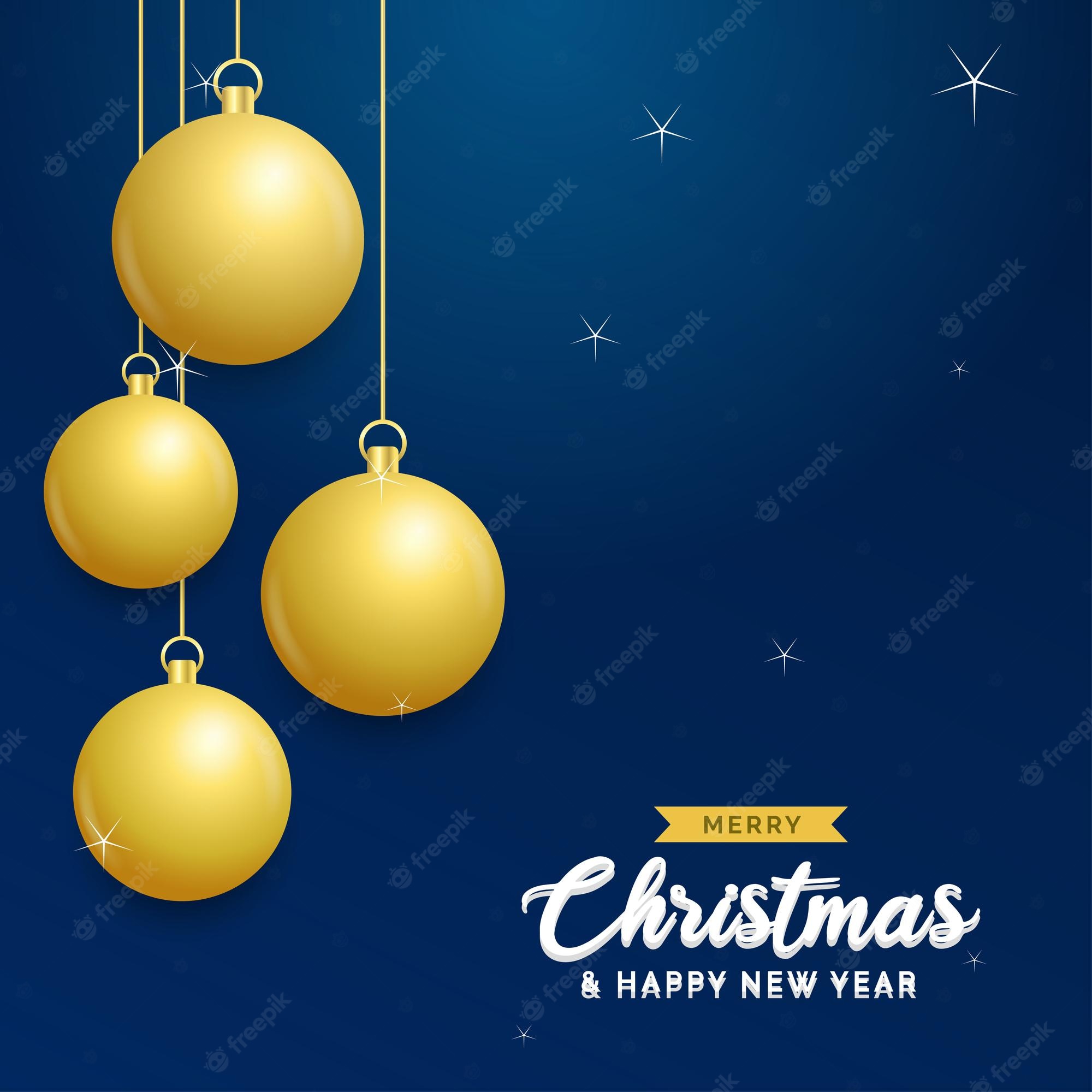 Blue And Gold Christmas Background