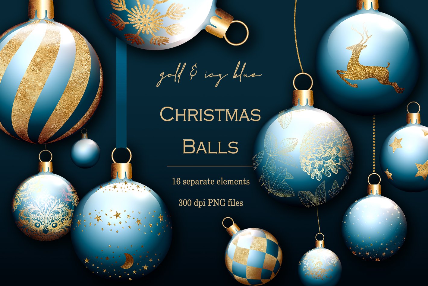 Blue And Gold Christmas Background