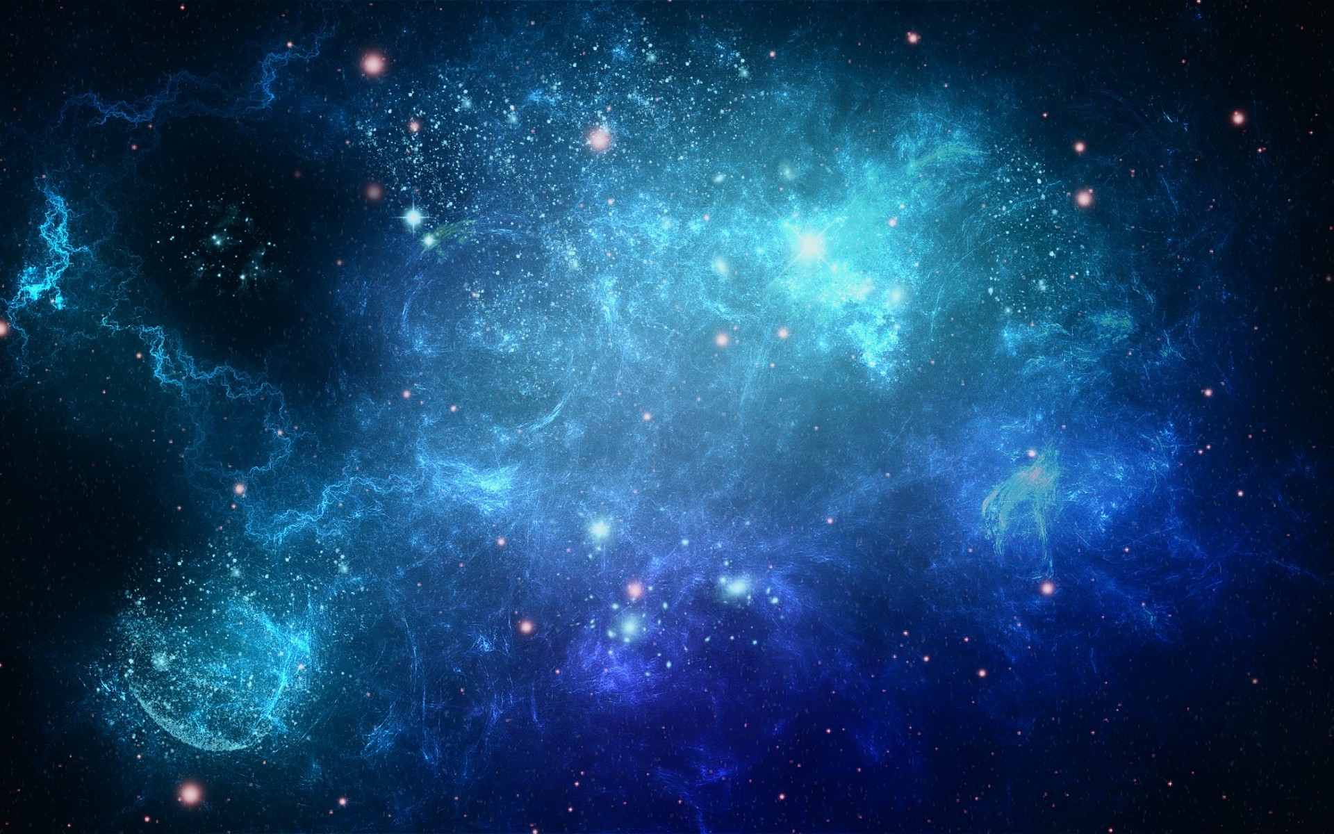 Blue And Green Galaxy Background