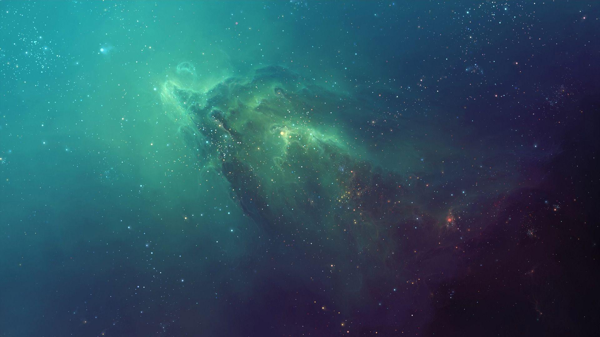 Blue And Green Galaxy Background