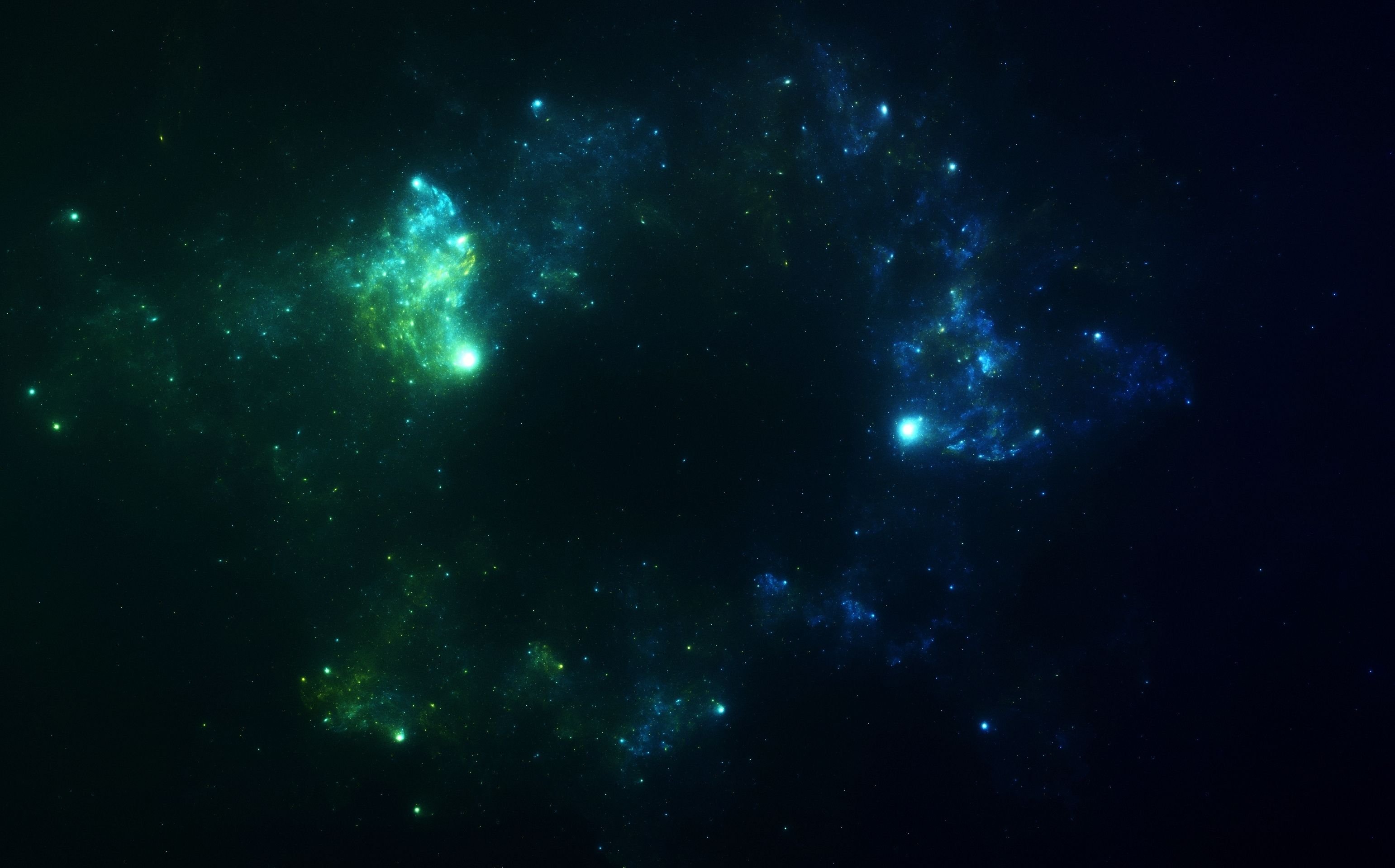 Blue And Green Galaxy Background