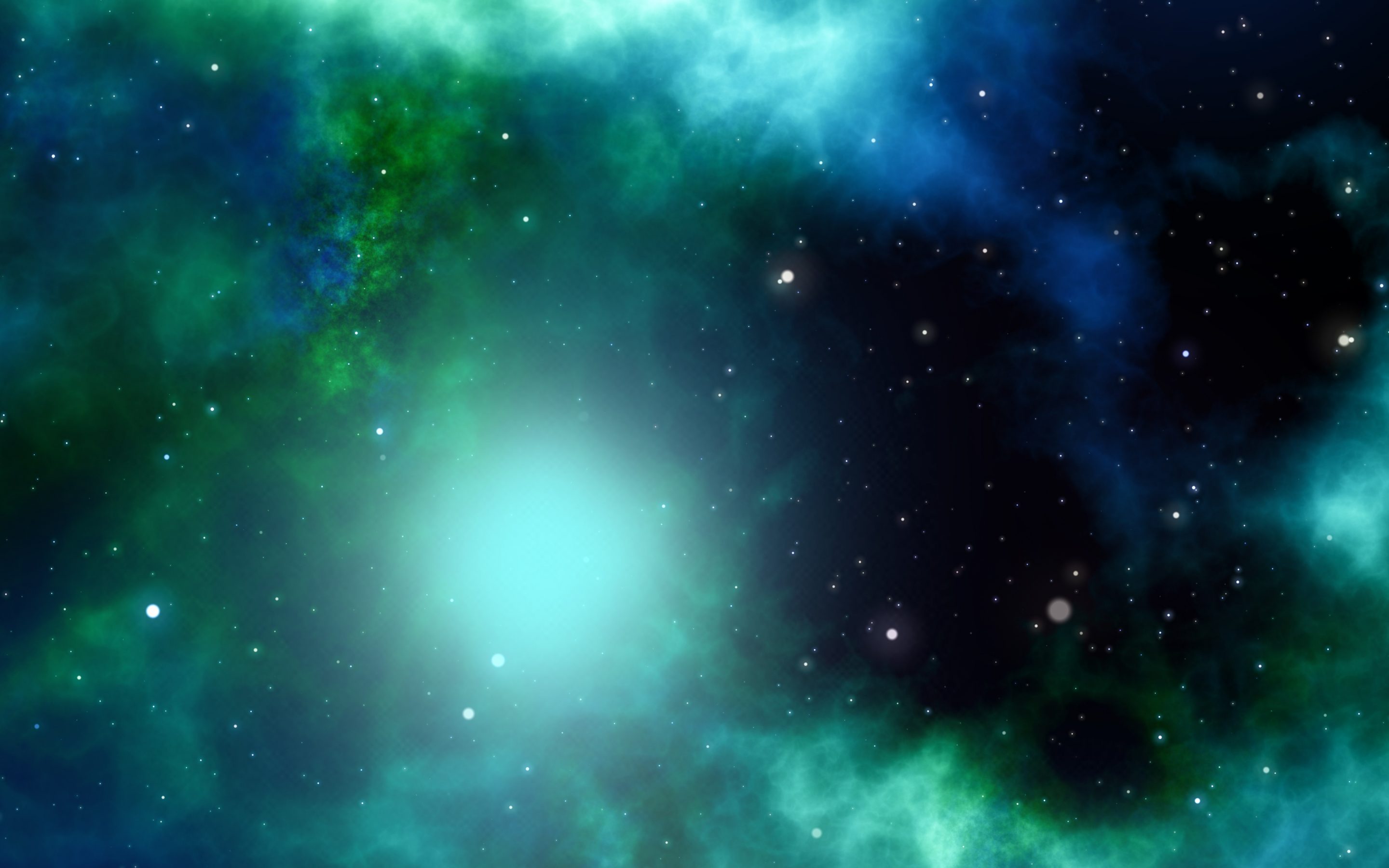 Blue And Green Galaxy Background