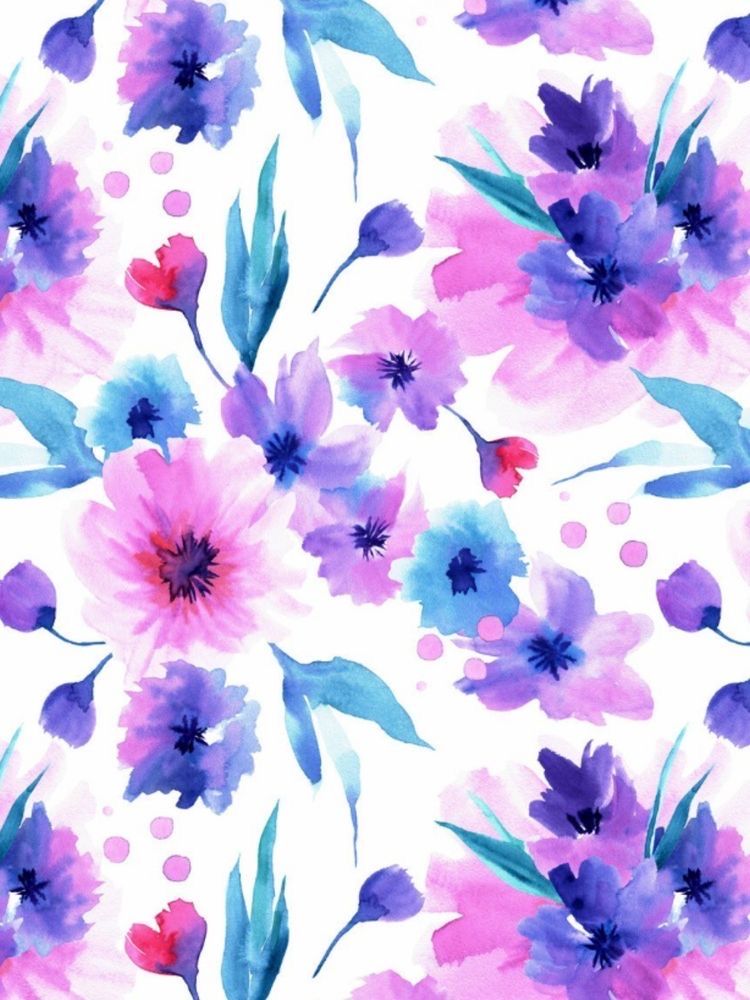 Blue And Purple Flowers Background