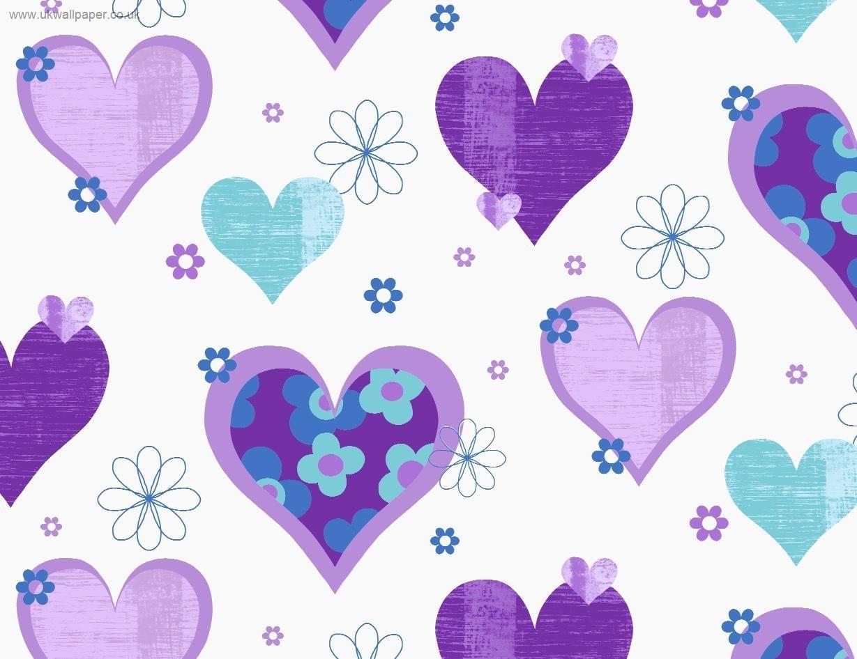 Blue And Purple Hearts Wallpapers