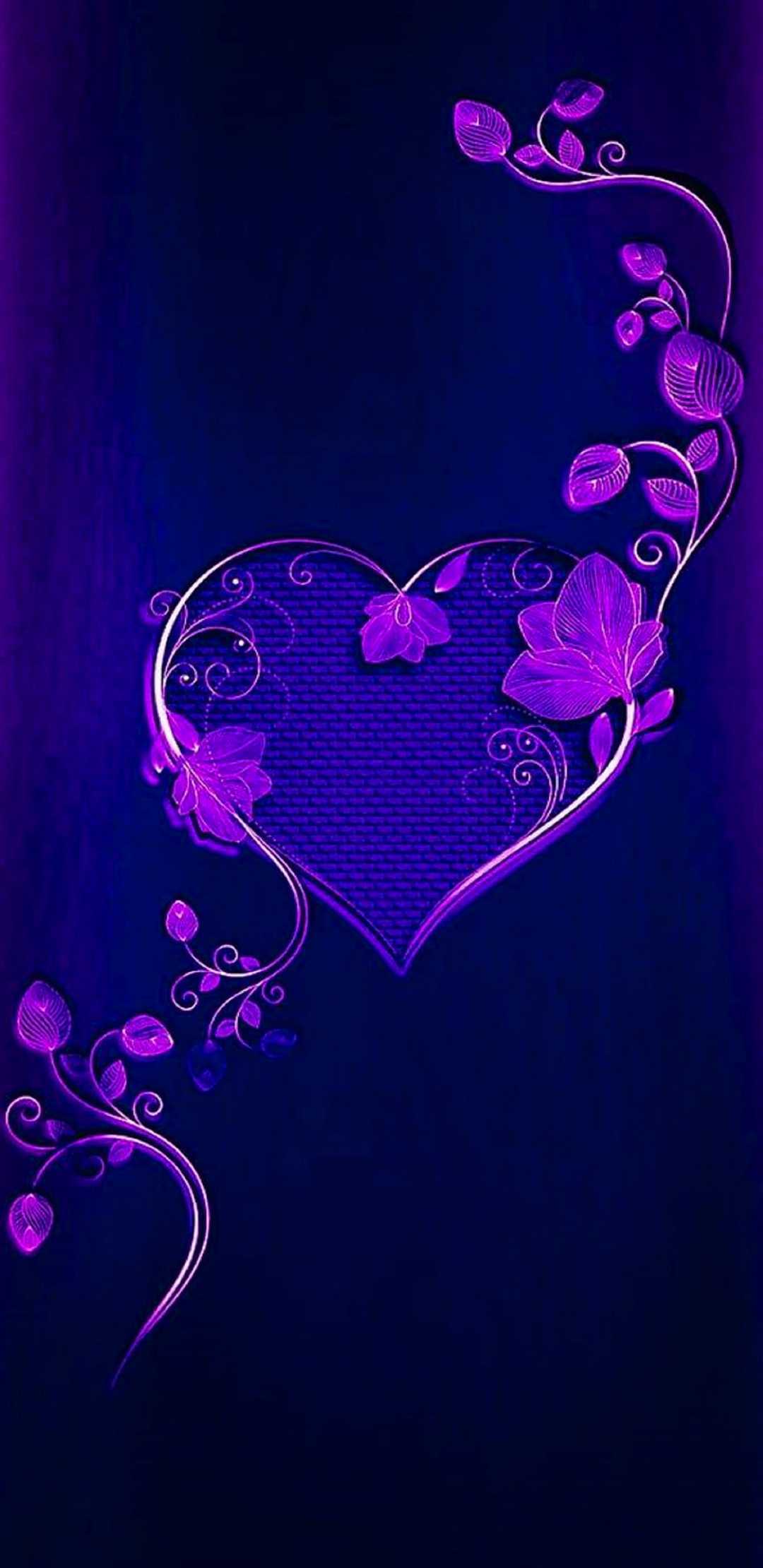Blue And Purple Hearts Wallpapers