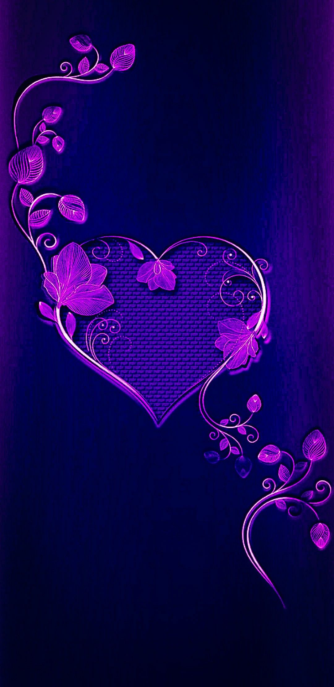 Blue And Purple Hearts Wallpapers