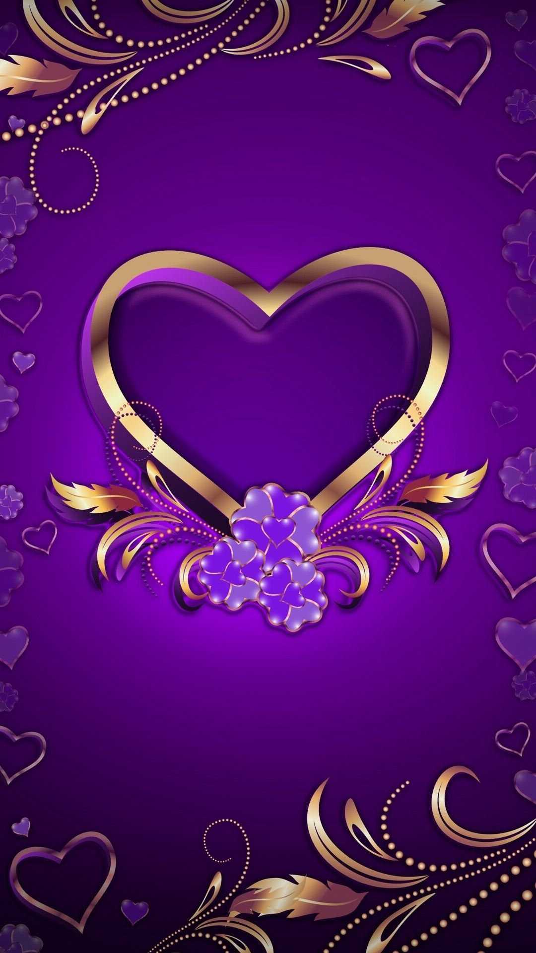 Blue And Purple Hearts Wallpapers