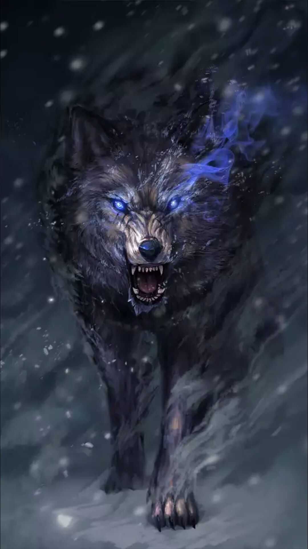 Blue Anime Wolf Wallpapers