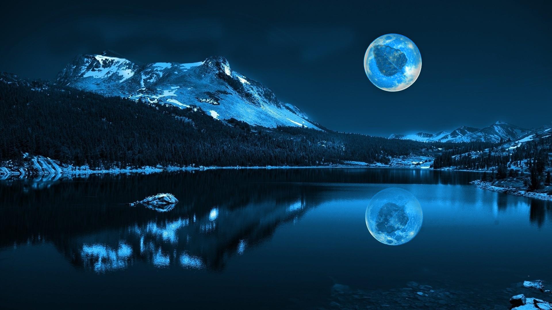 Blue Dark Moon Wallpapers