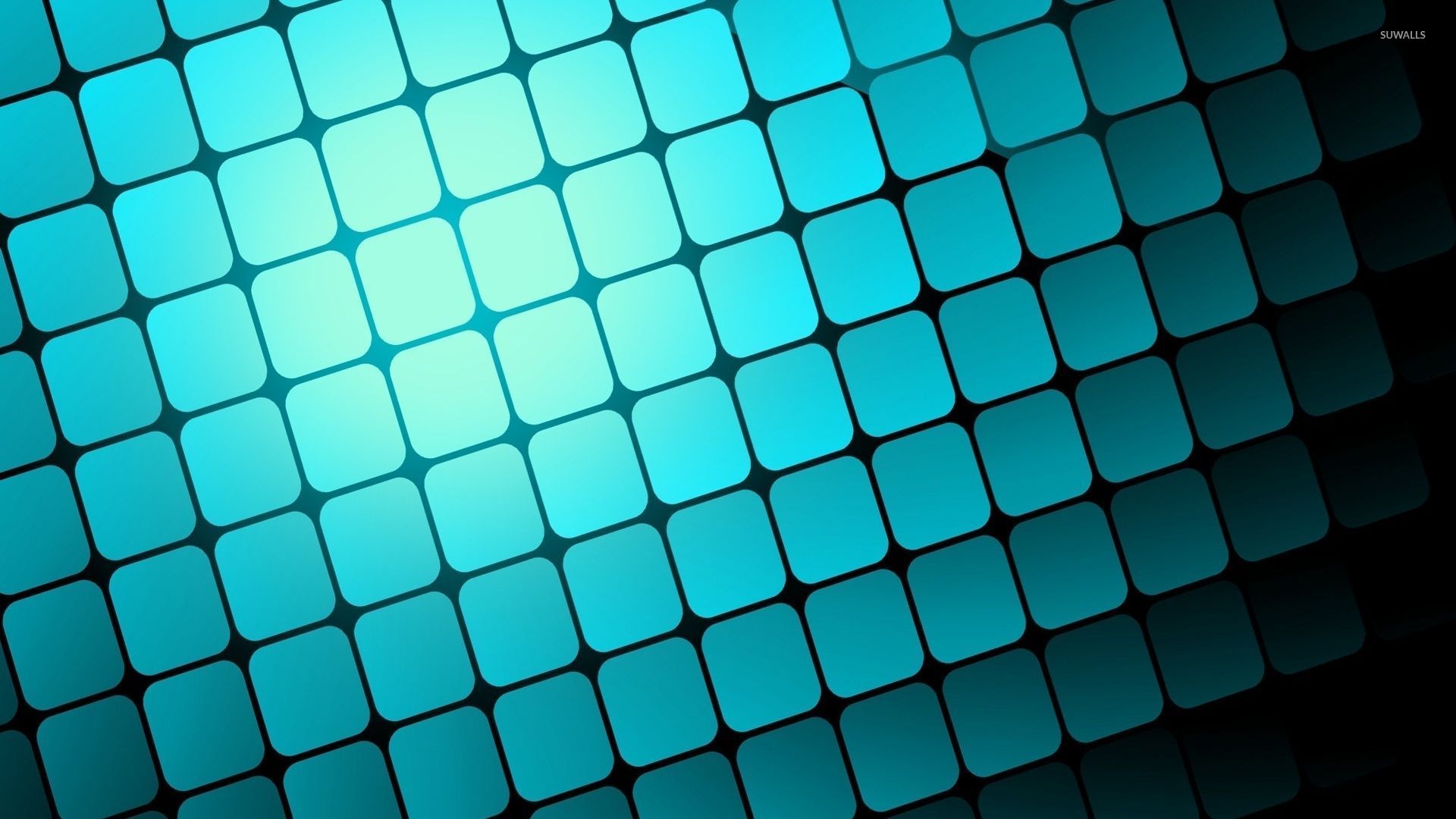 Blue Digital Art Squares Wallpapers