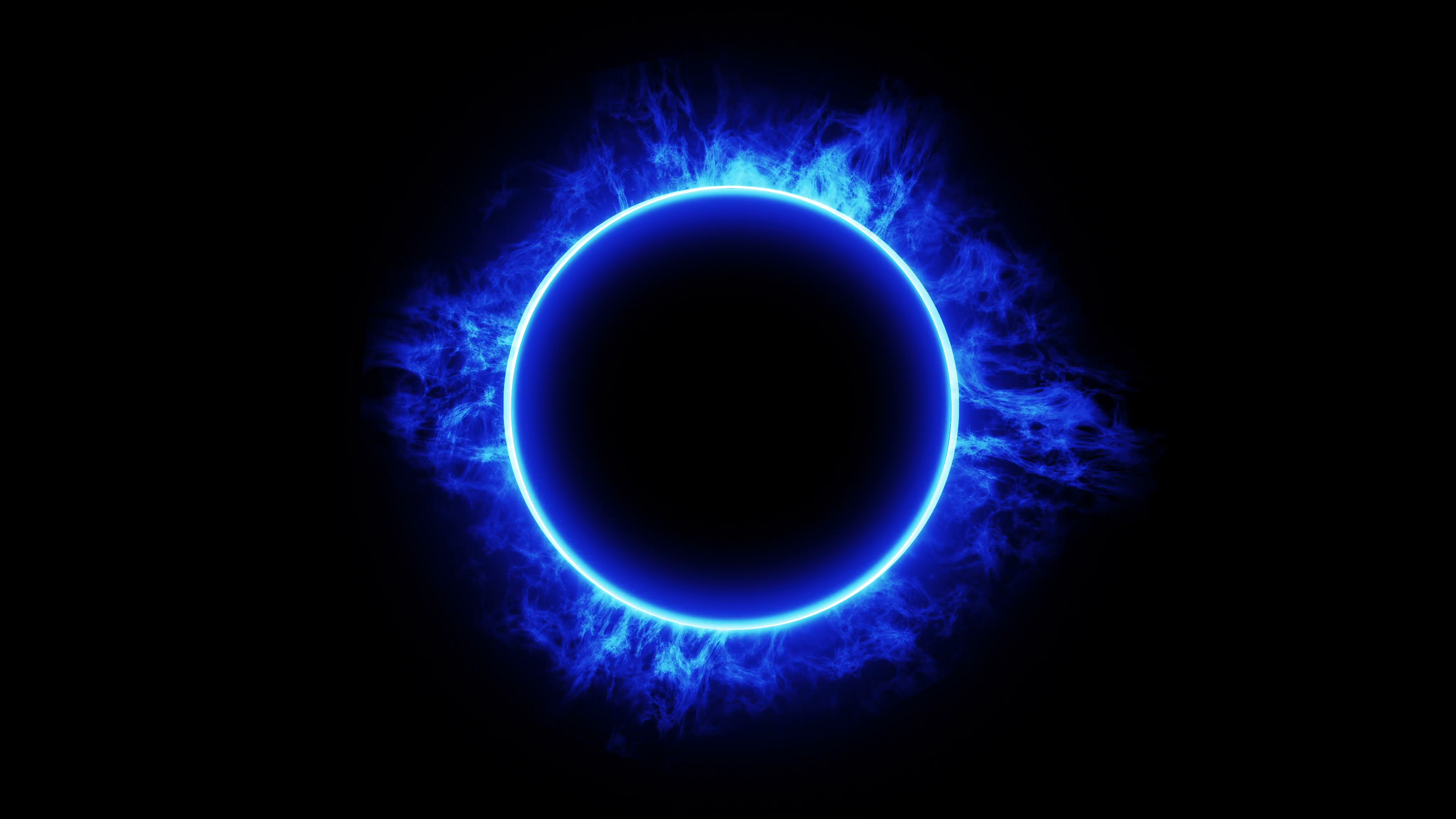 Blue Fire Black Background