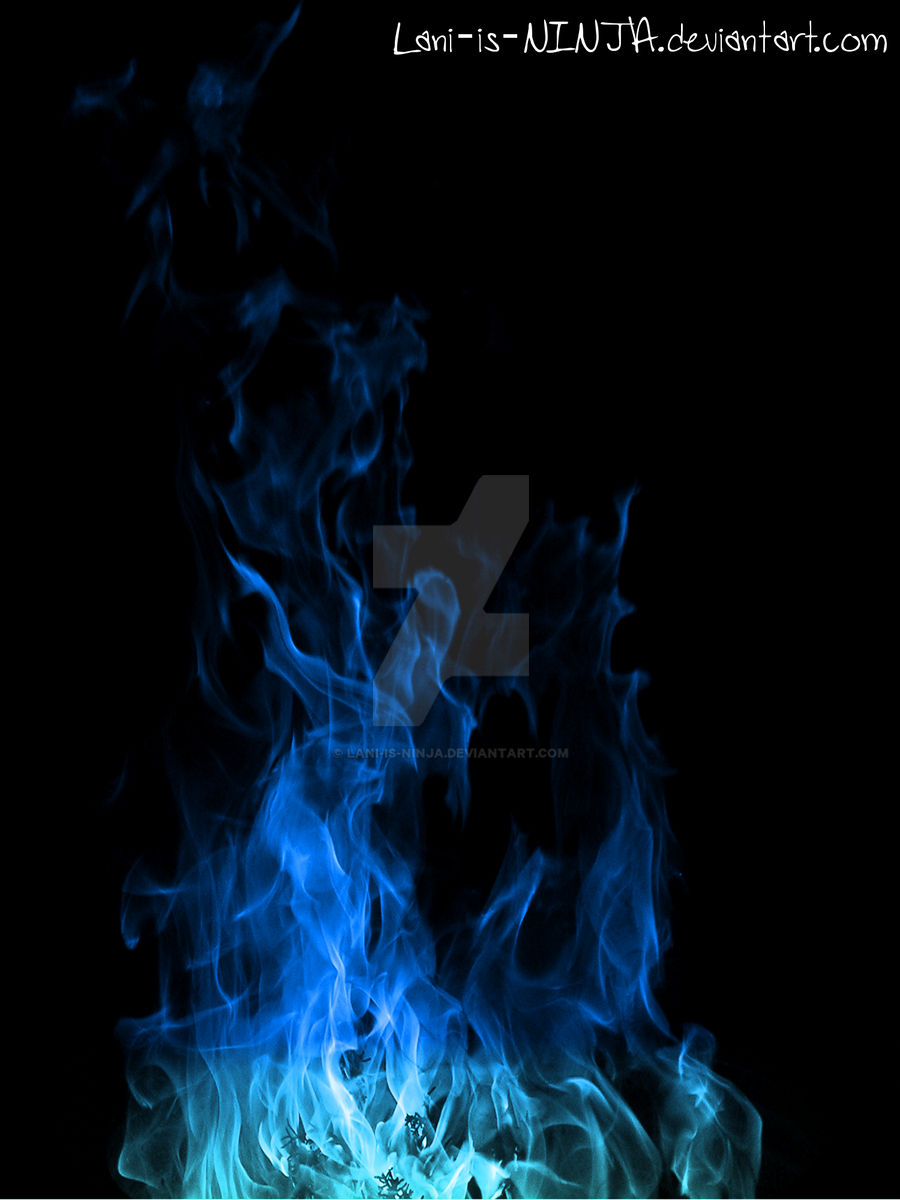 Blue Fire Black Background