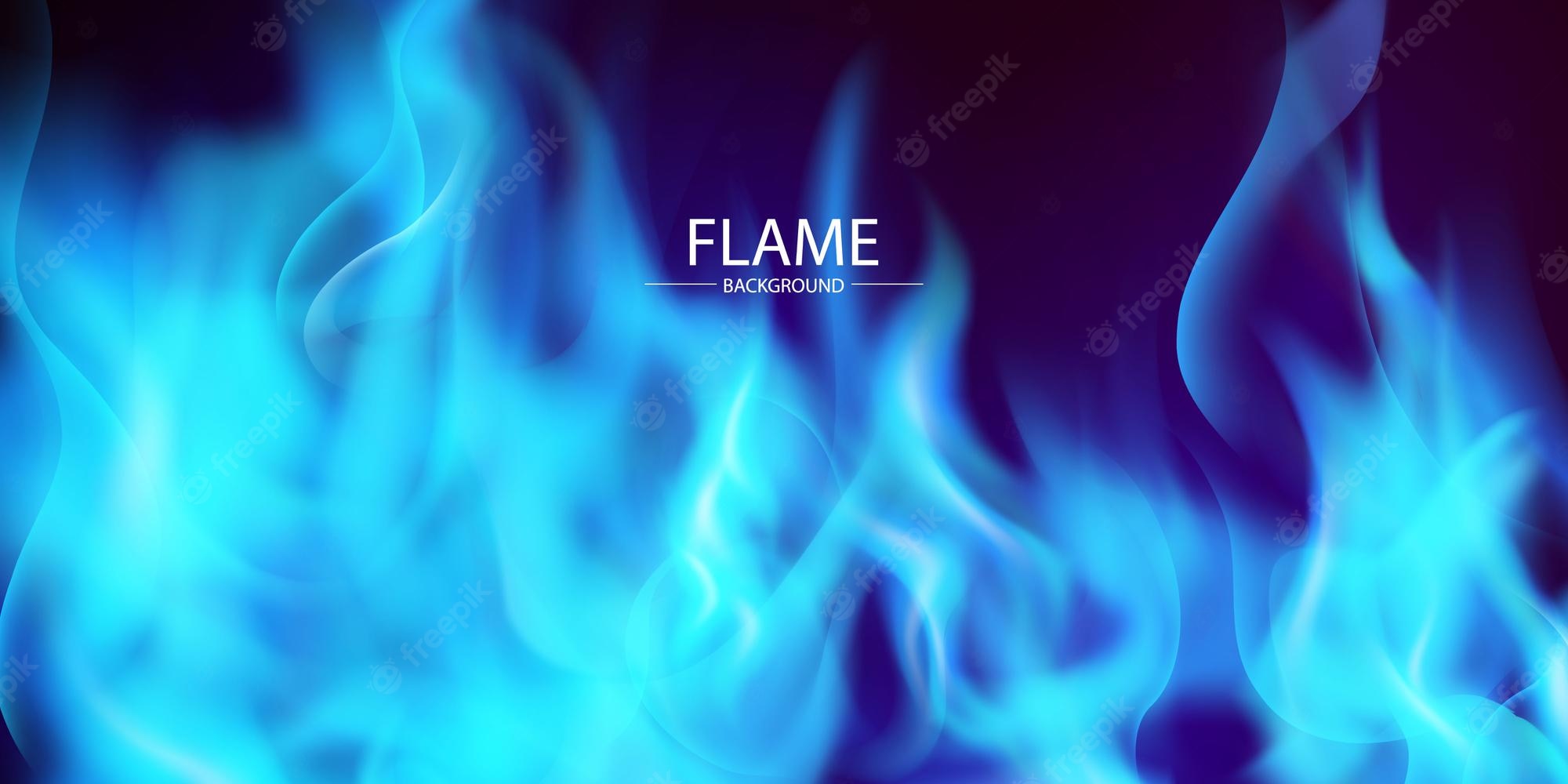 Blue Fire Black Background