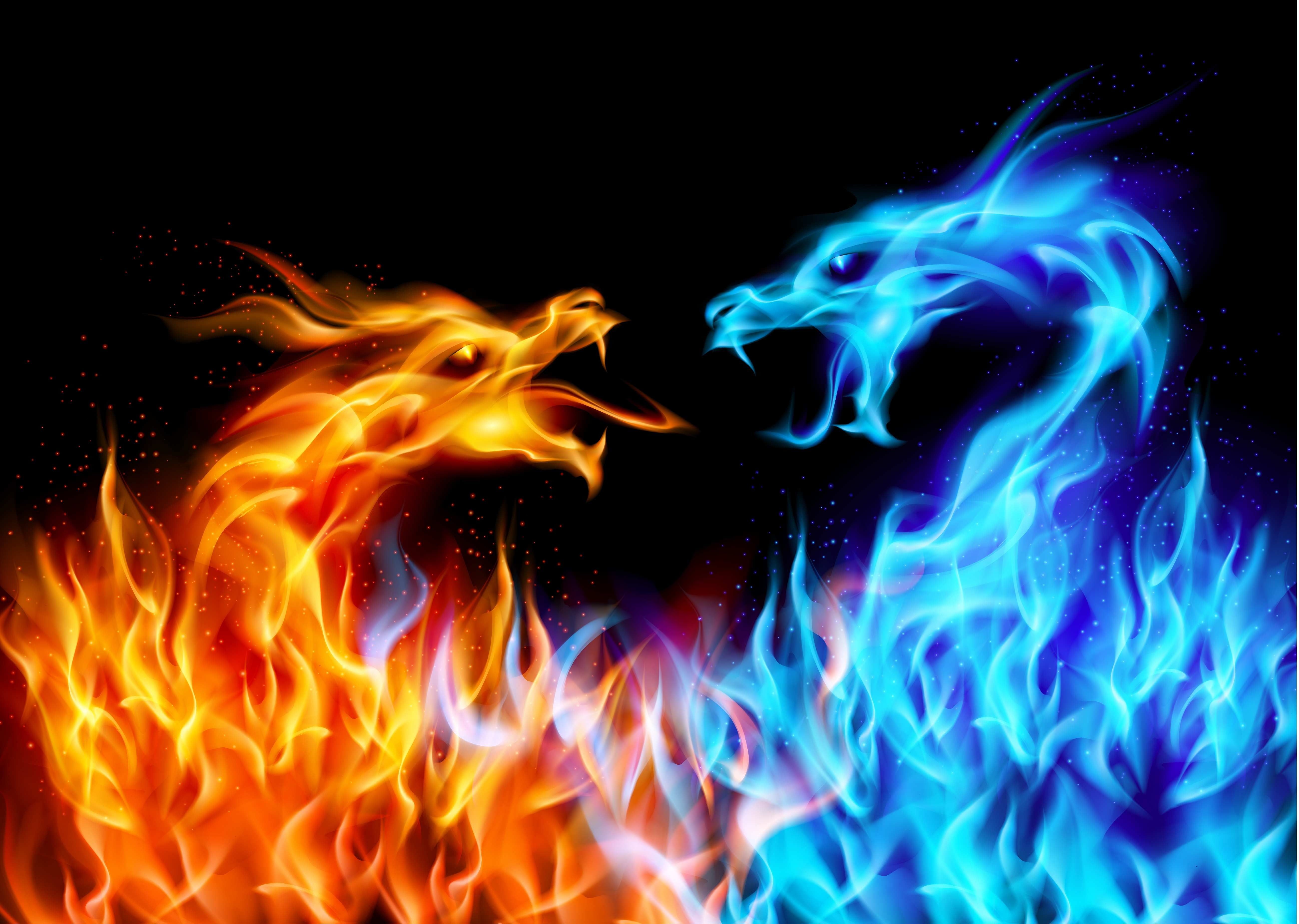 Blue Fire Dragon Wallpapers