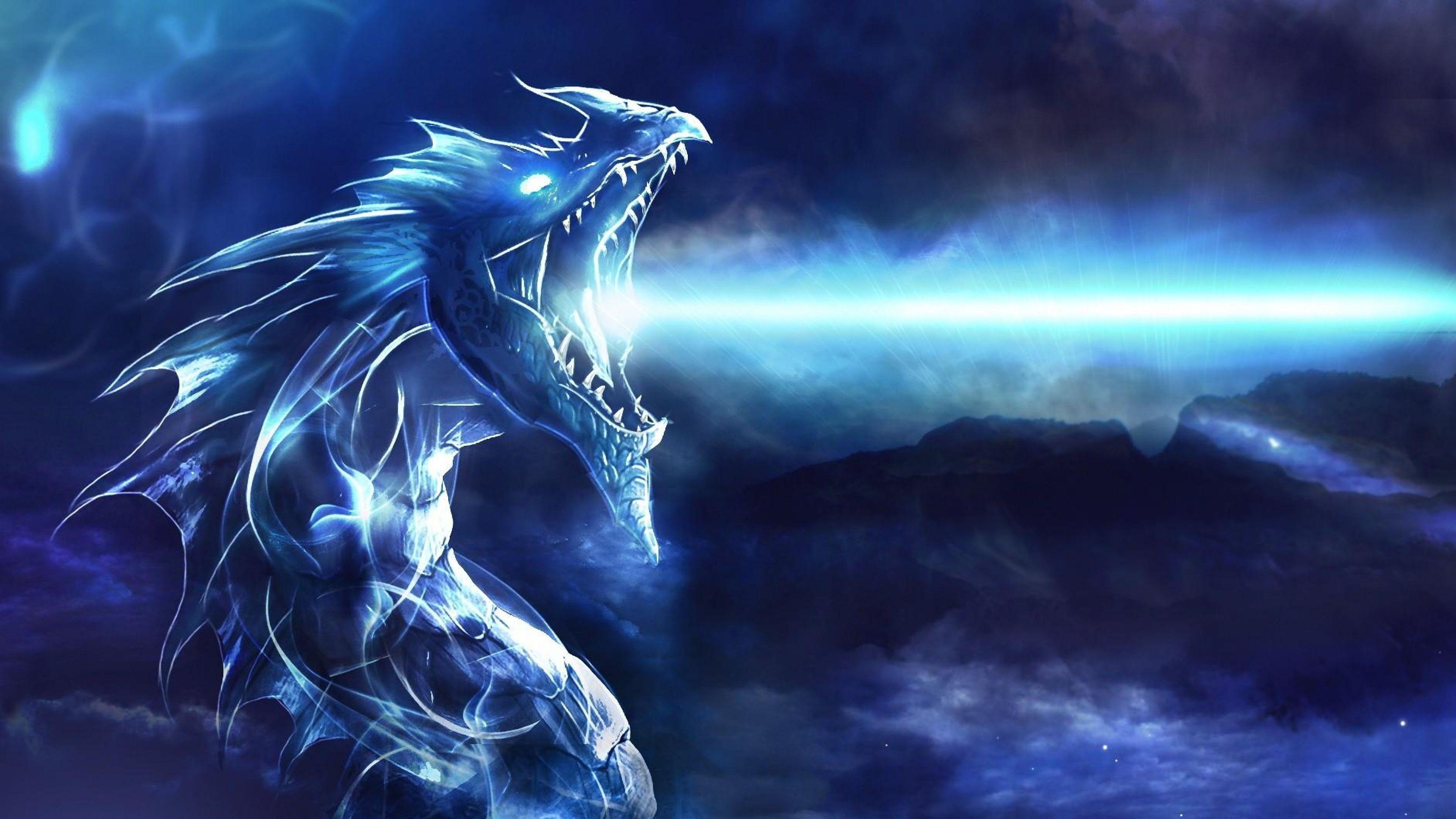 Blue Fire Dragon Wallpapers