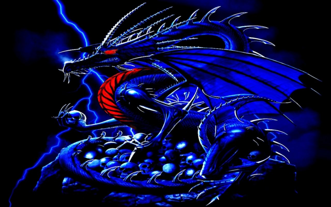 Blue Fire Dragon Wallpapers