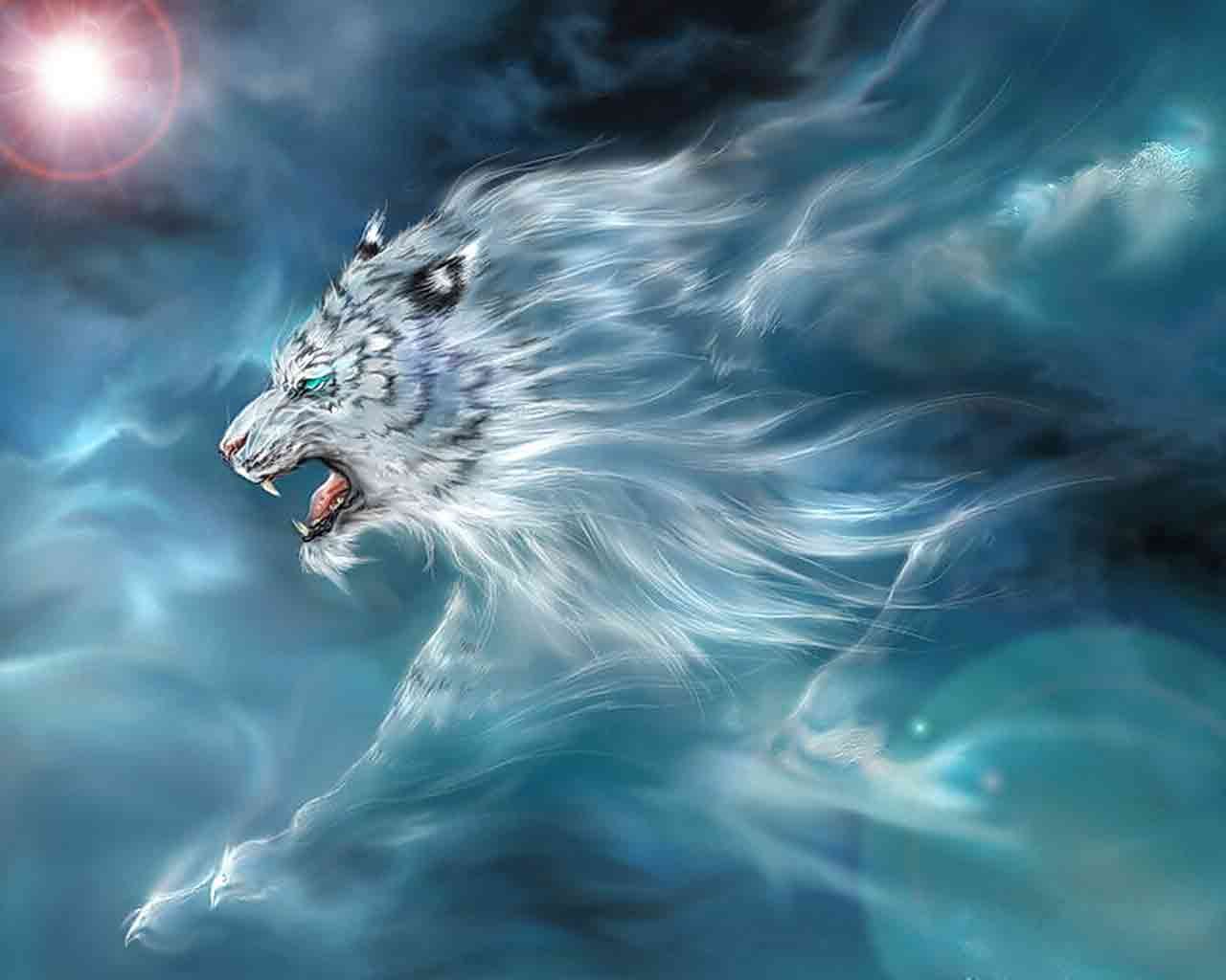 Blue Fire Tiger Wallpapers