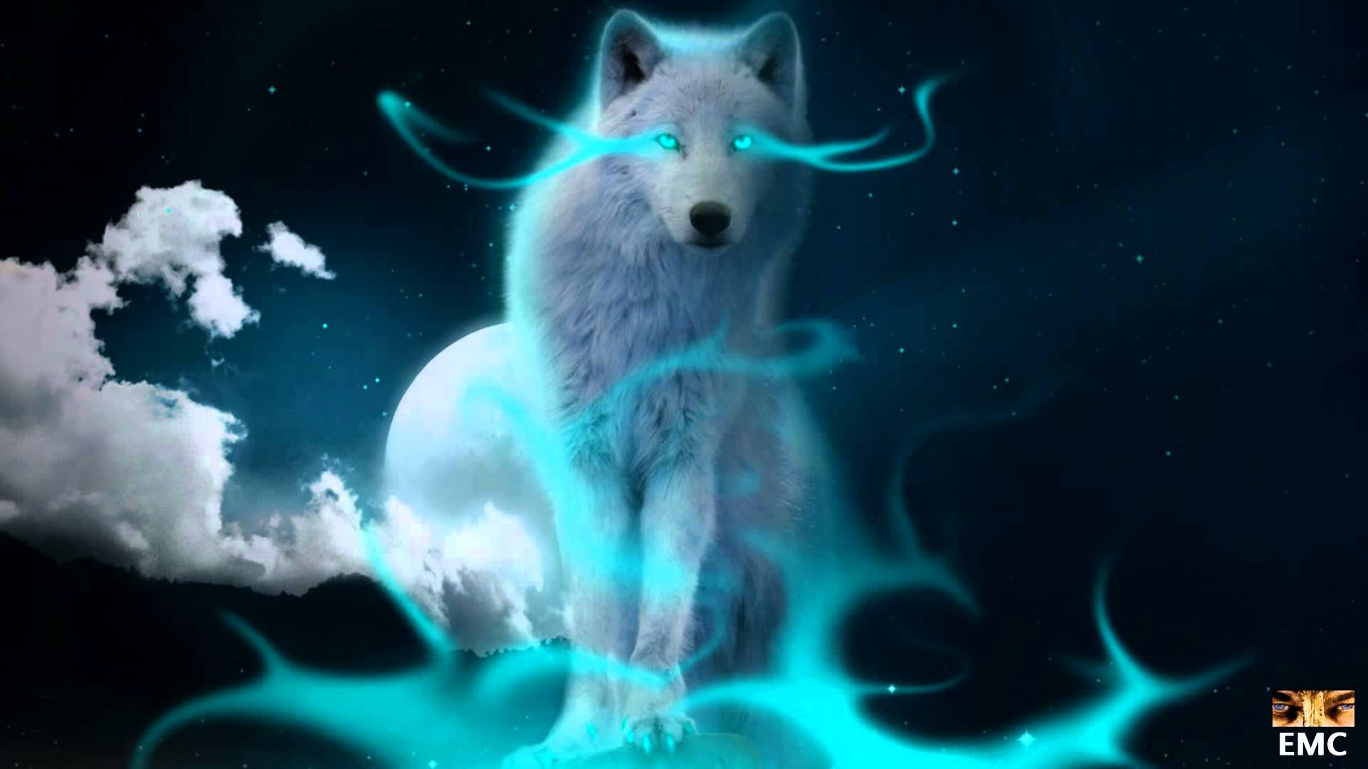 Blue Fire Wolf Wallpapers