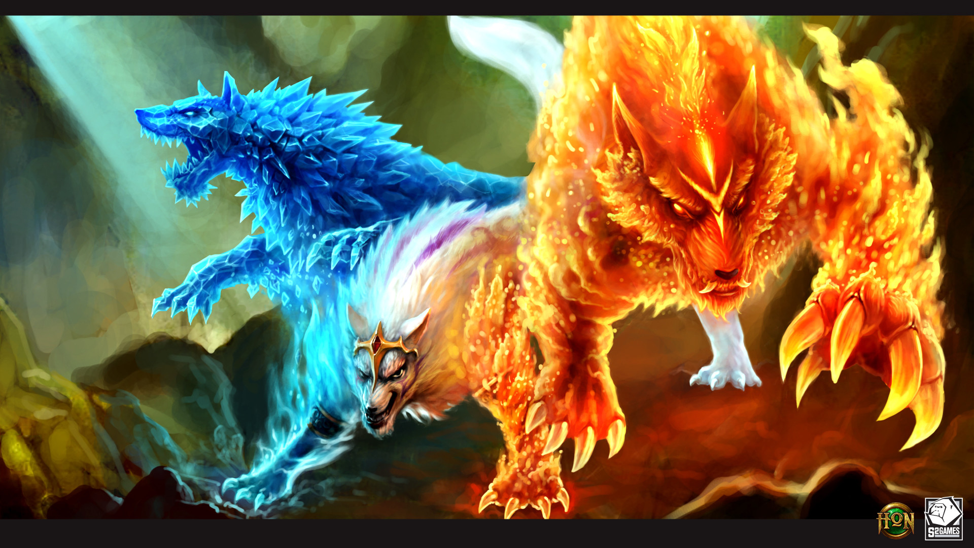 Blue Fire Wolf Wallpapers