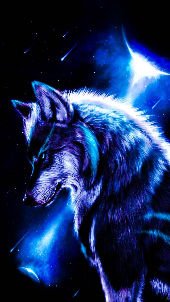 Blue Fire Wolf Wallpapers