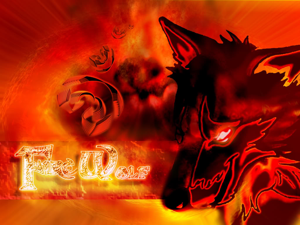 Blue Fire Wolf Wallpapers