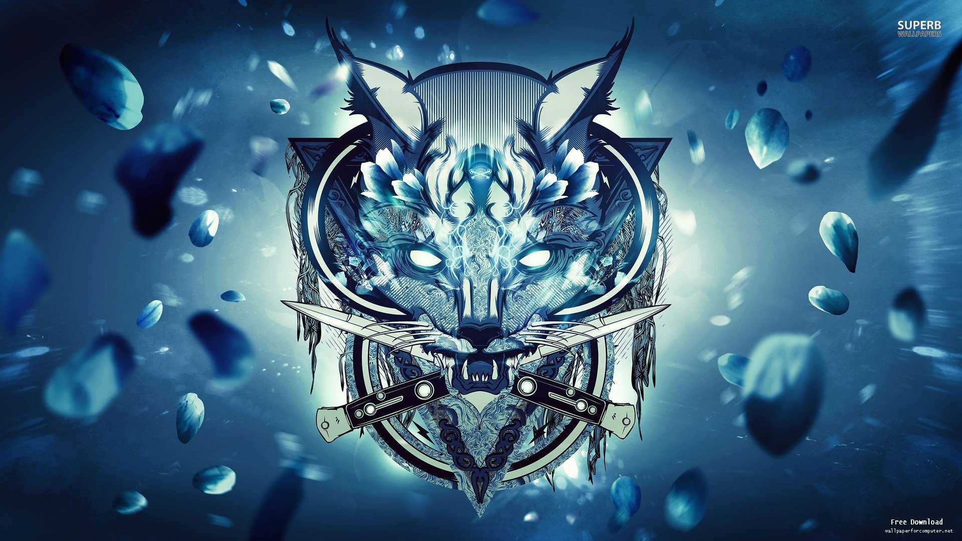 Blue Fire Wolf Wallpapers