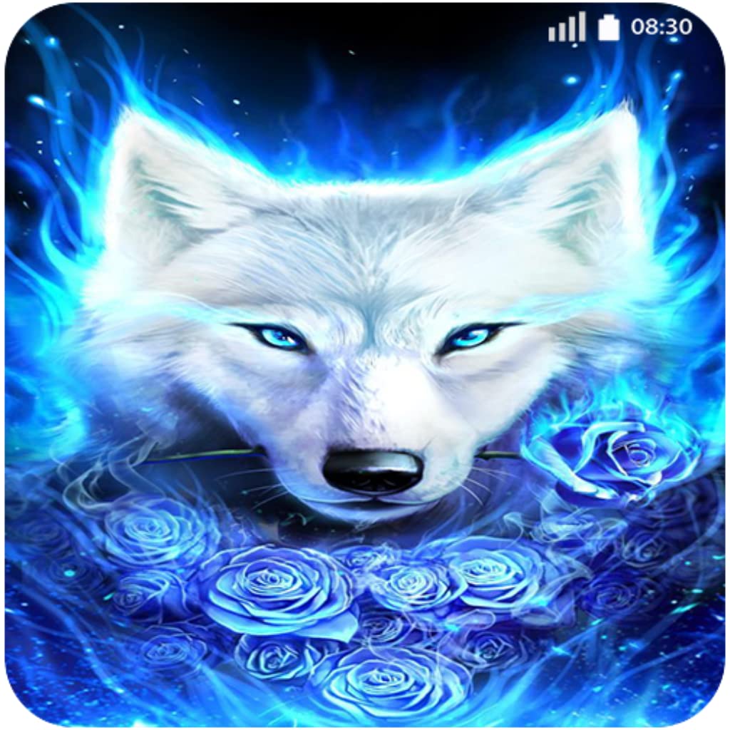 Blue Fire Wolf Wallpapers