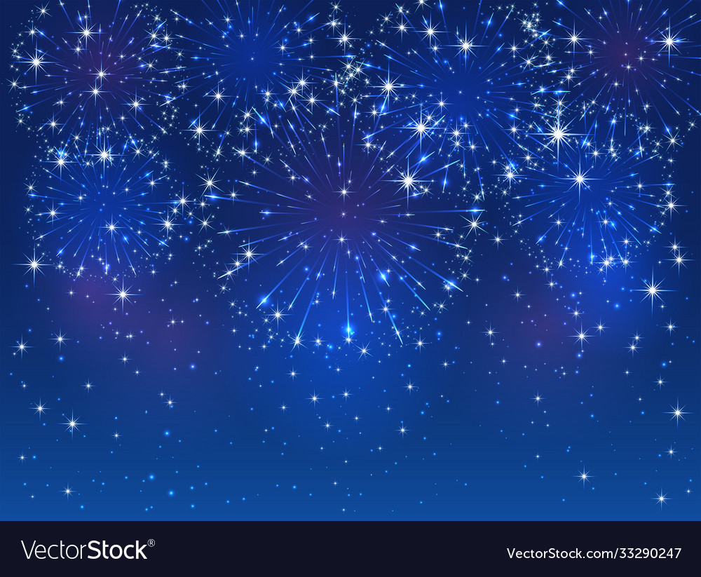 Blue Fireworks Background