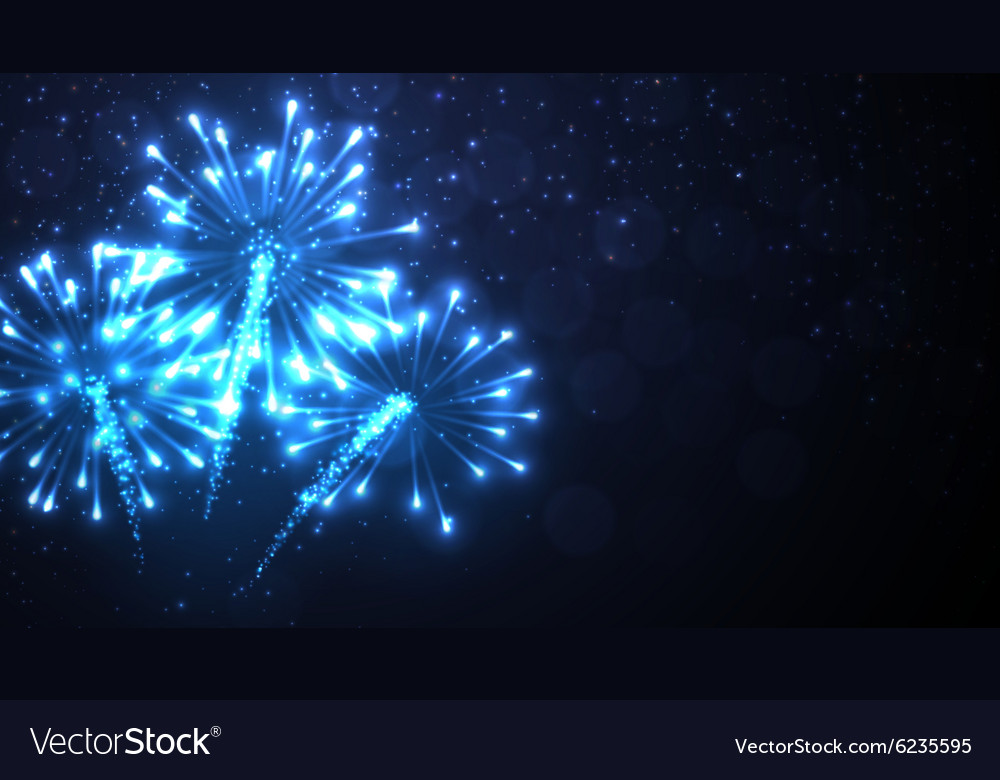 Blue Fireworks Background