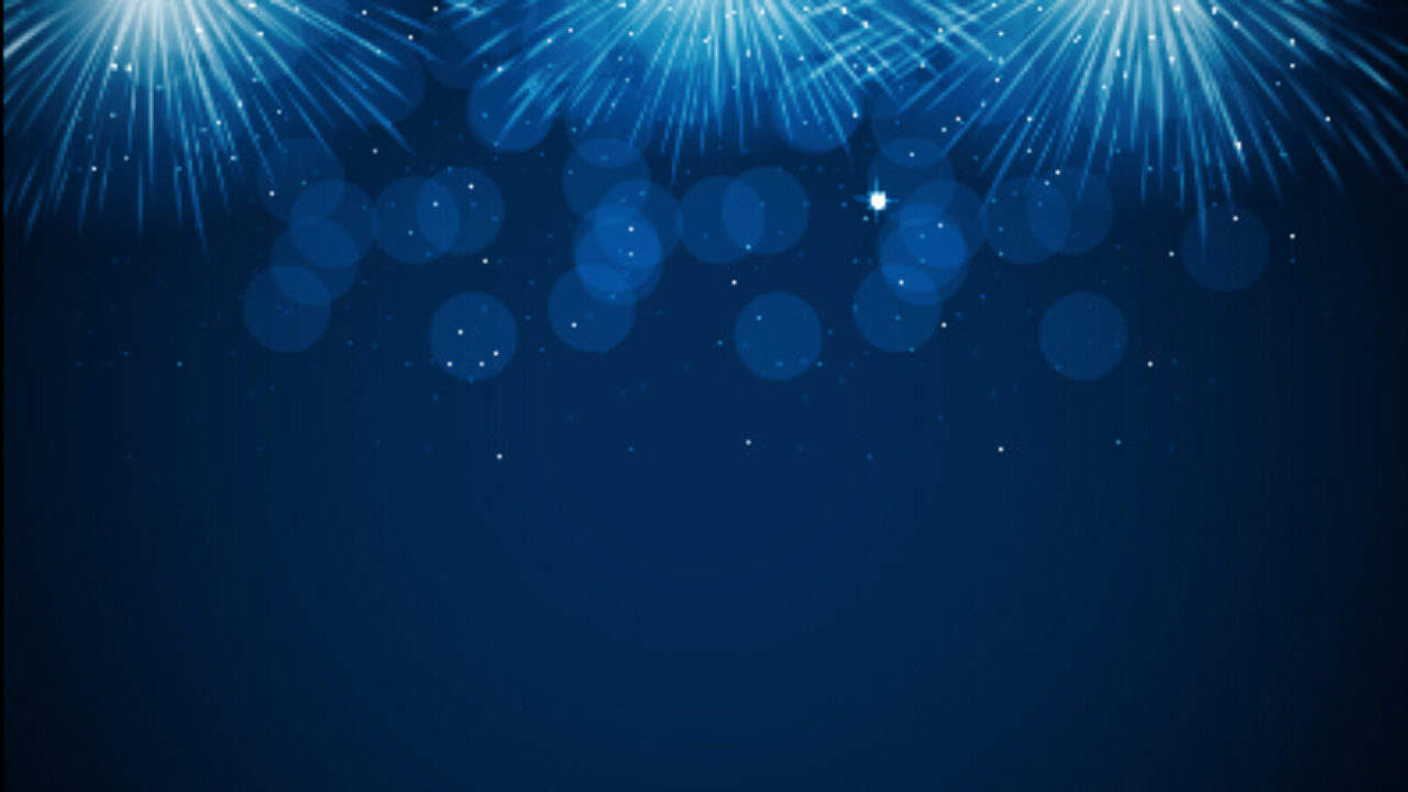 Blue Fireworks Background