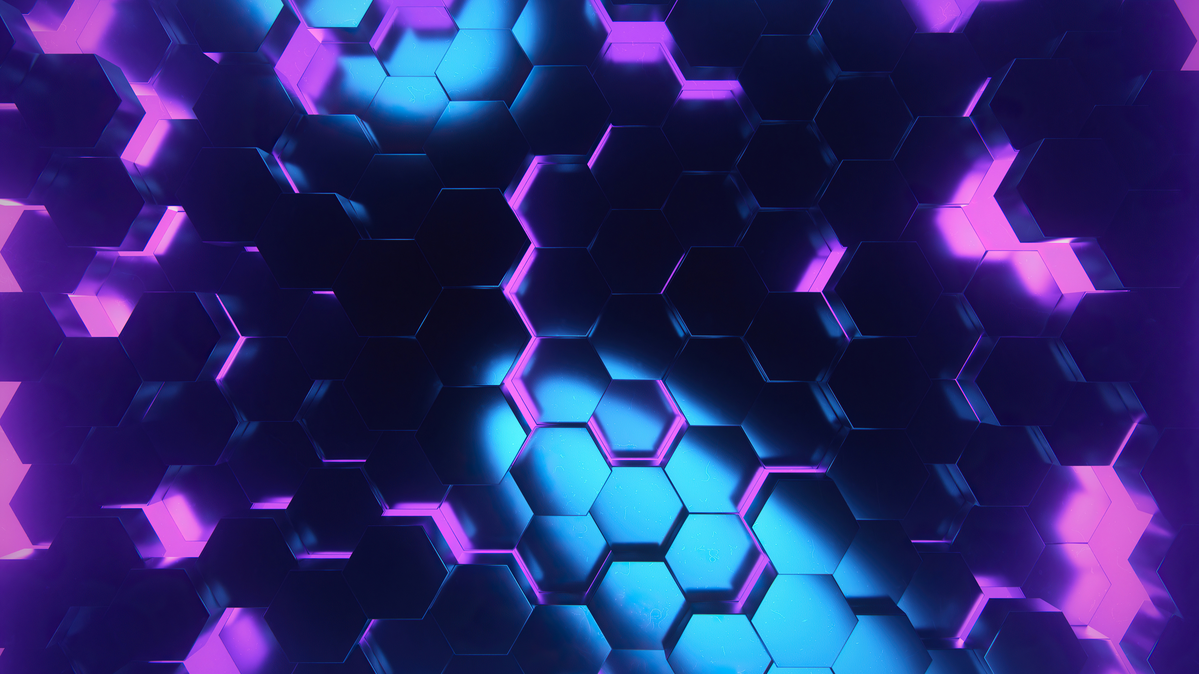 Blue Flash Hexagon 4K Wallpapers