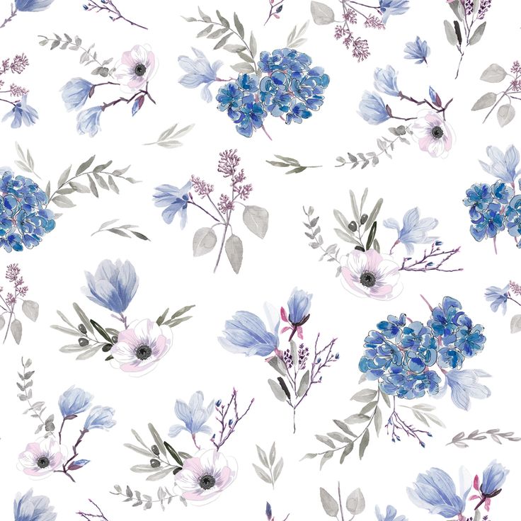 Blue Floral Wallpapers