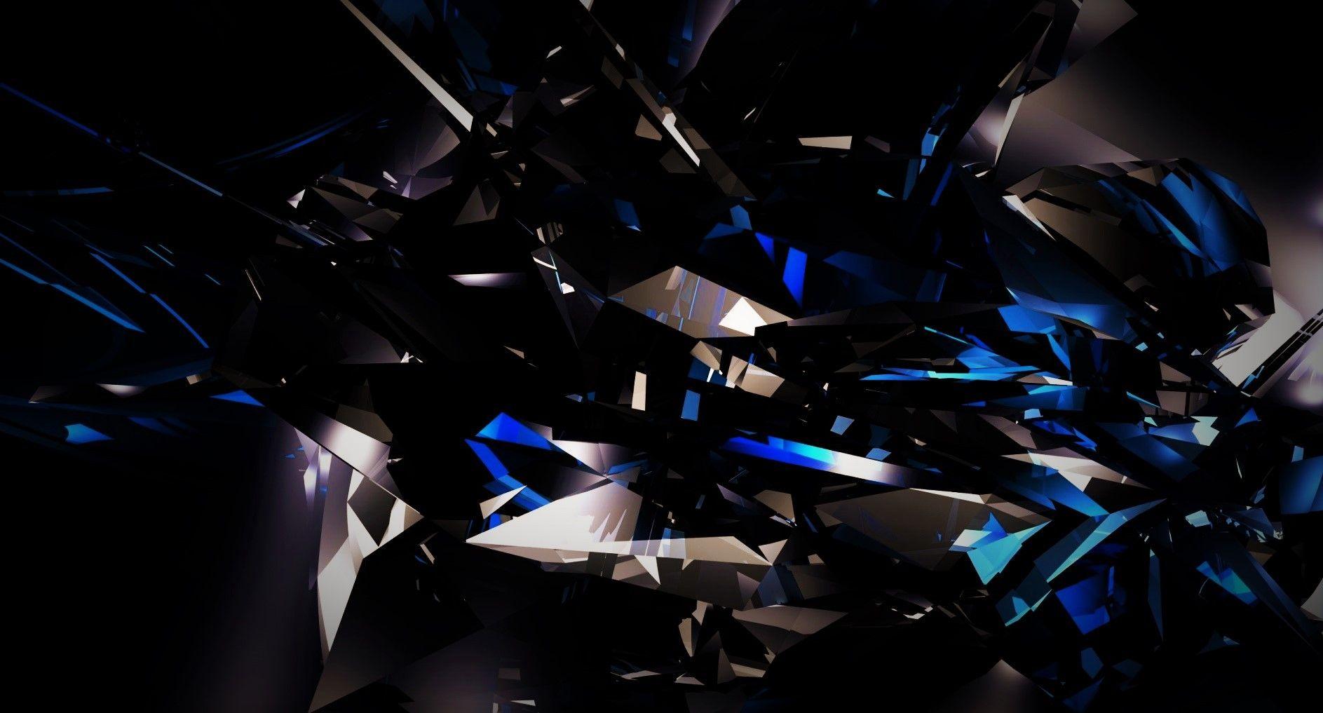 Blue Fragment Shards Abstraction Wallpapers