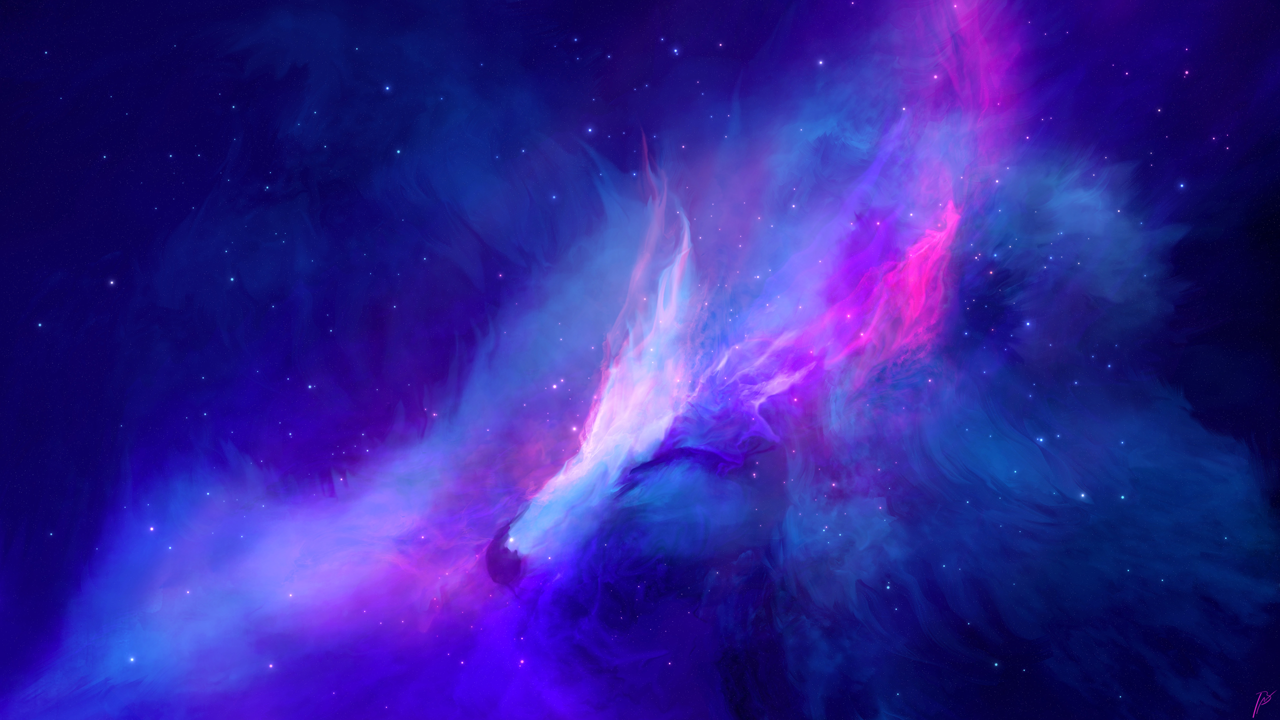 Blue Galaxy Space Digital Wallpapers