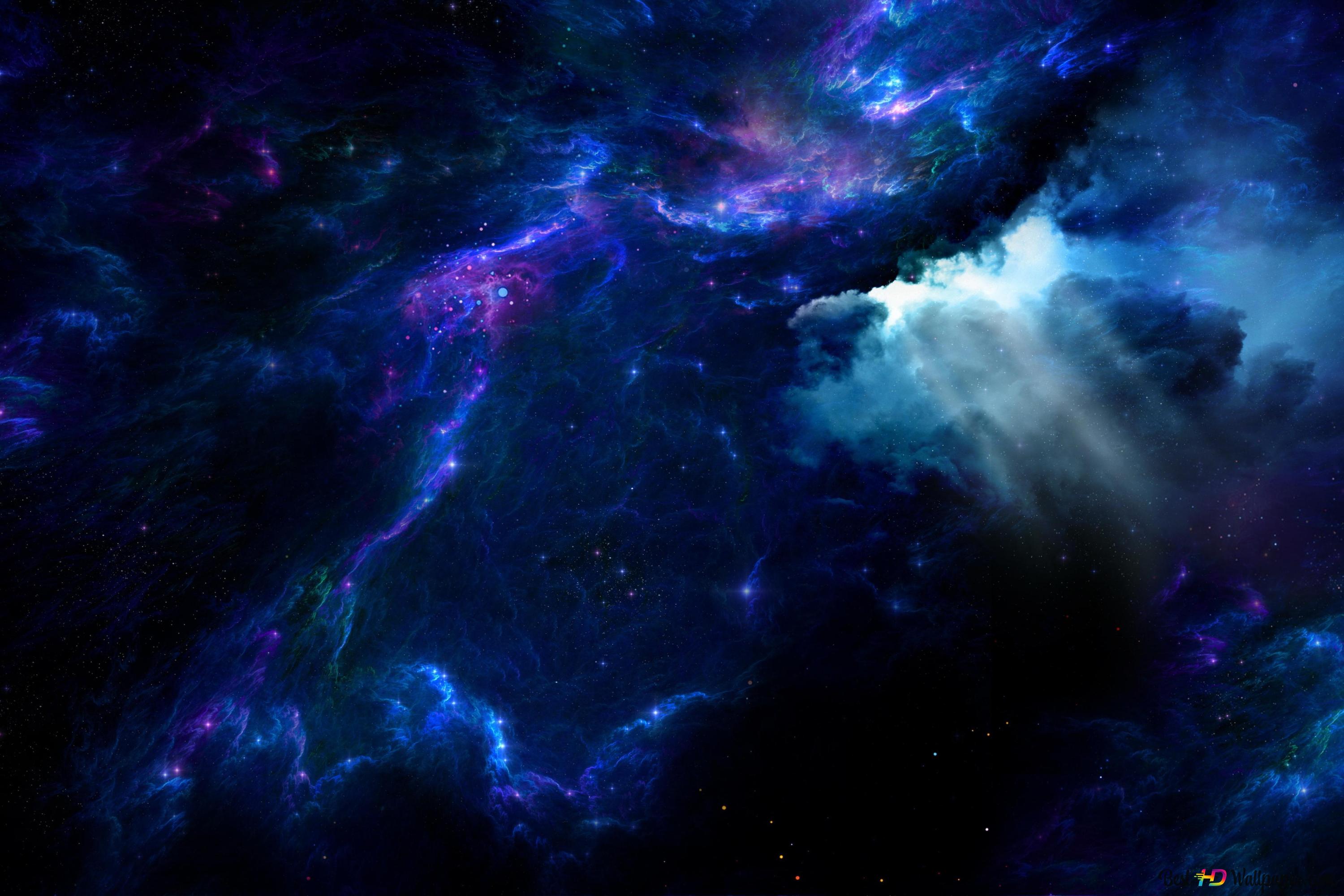 Blue Galaxy Space Digital Wallpapers