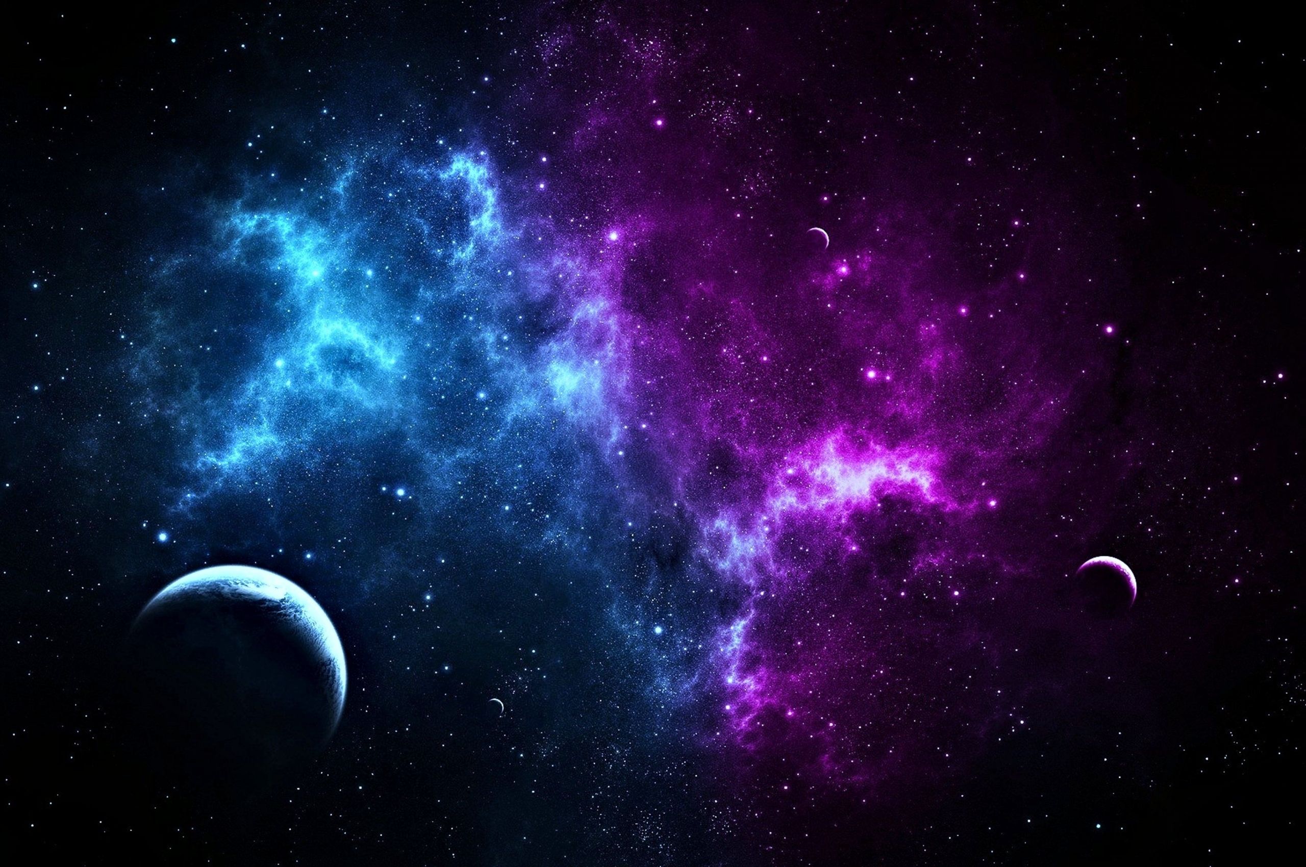 Blue Galaxy Space Digital Wallpapers