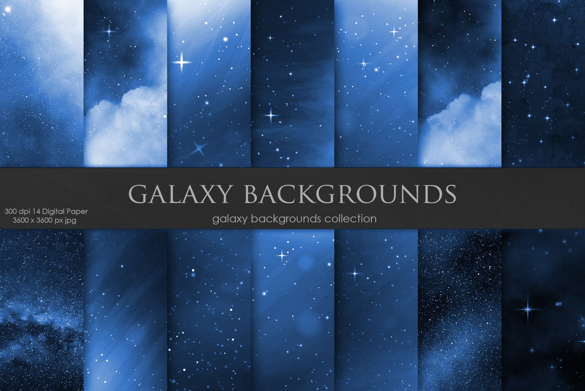 Blue Galaxy Space Digital Wallpapers