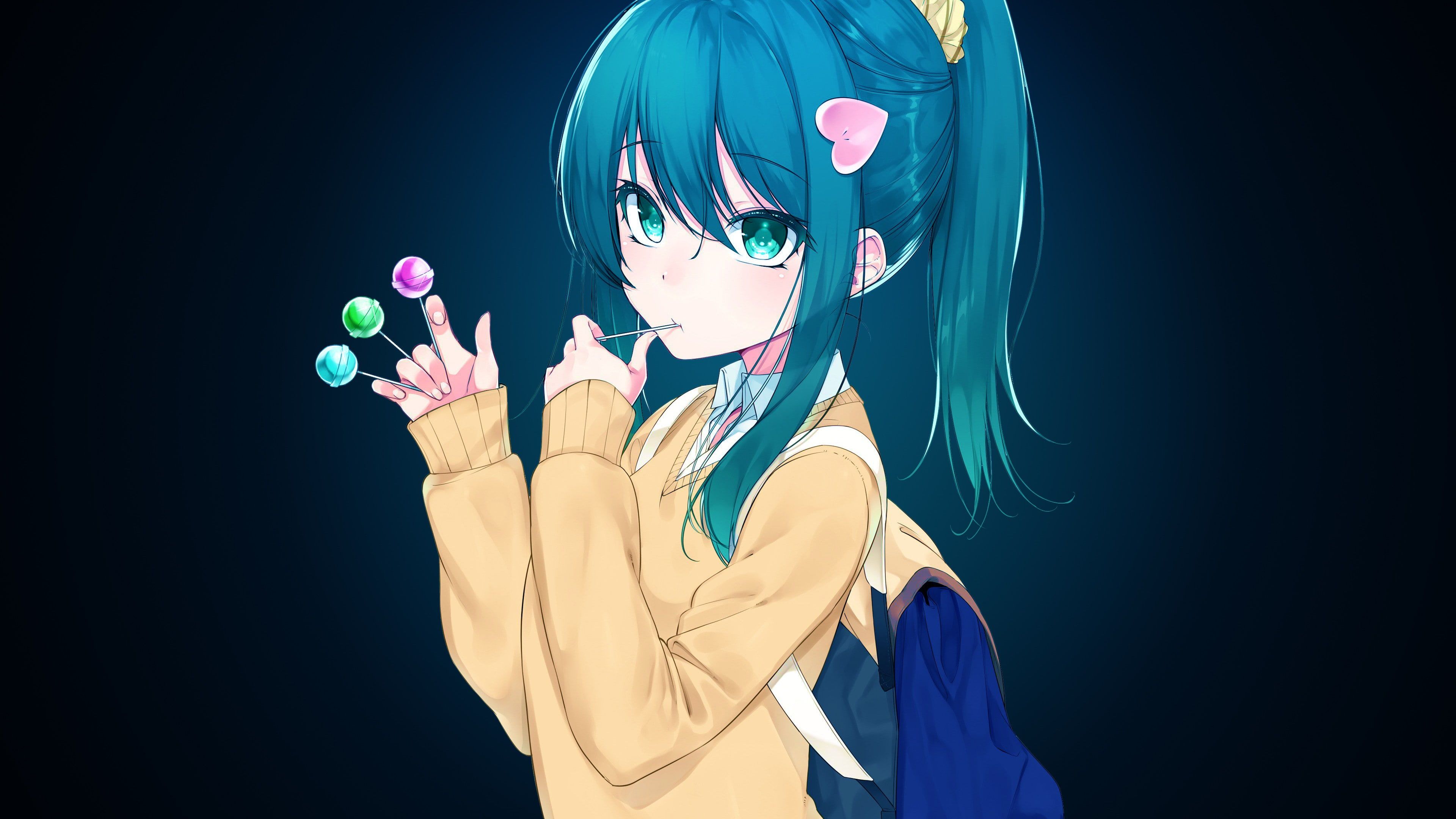 Blue Hair Anime Girl Wallpapers