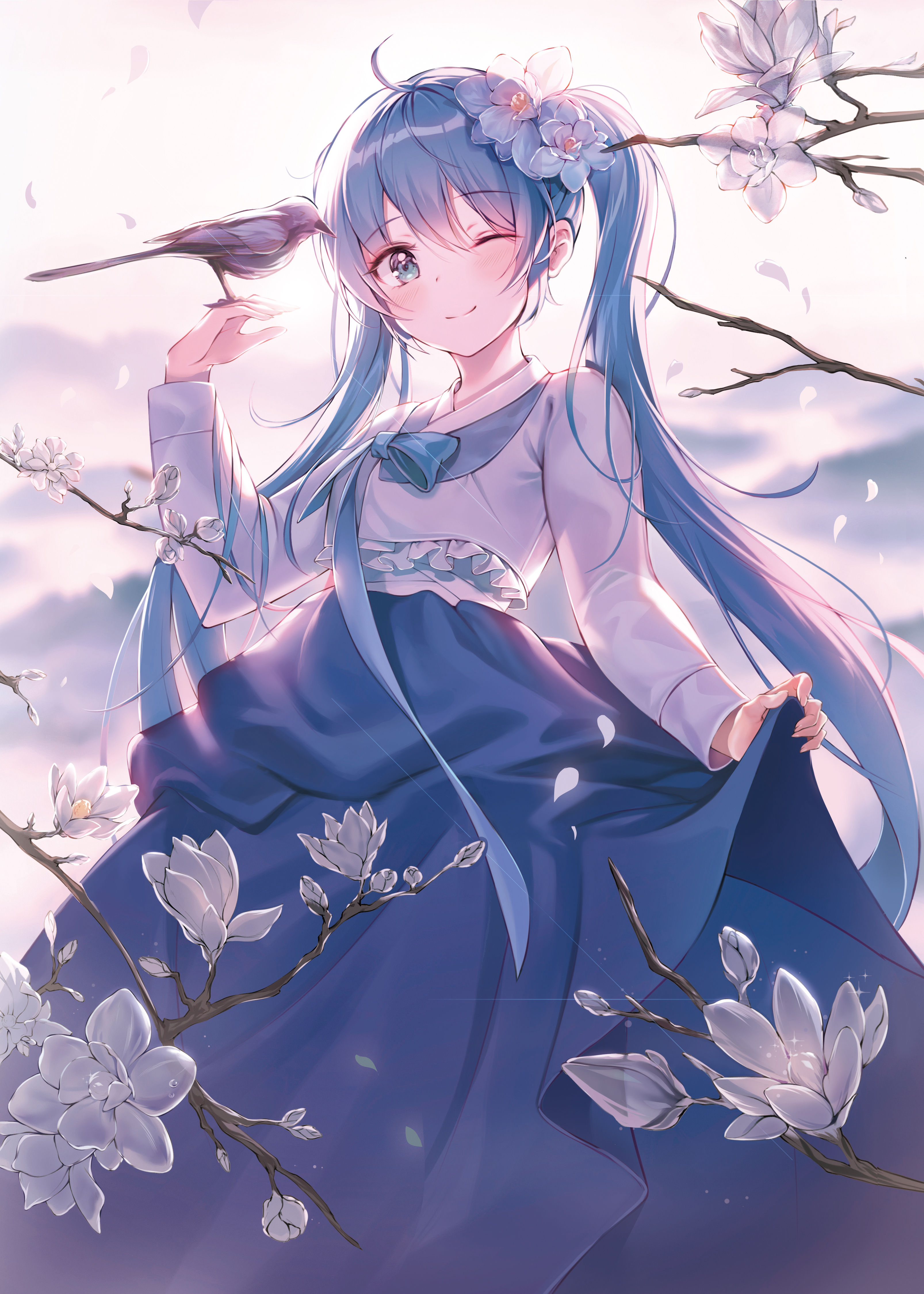 Blue Hair Anime Girl Wallpapers