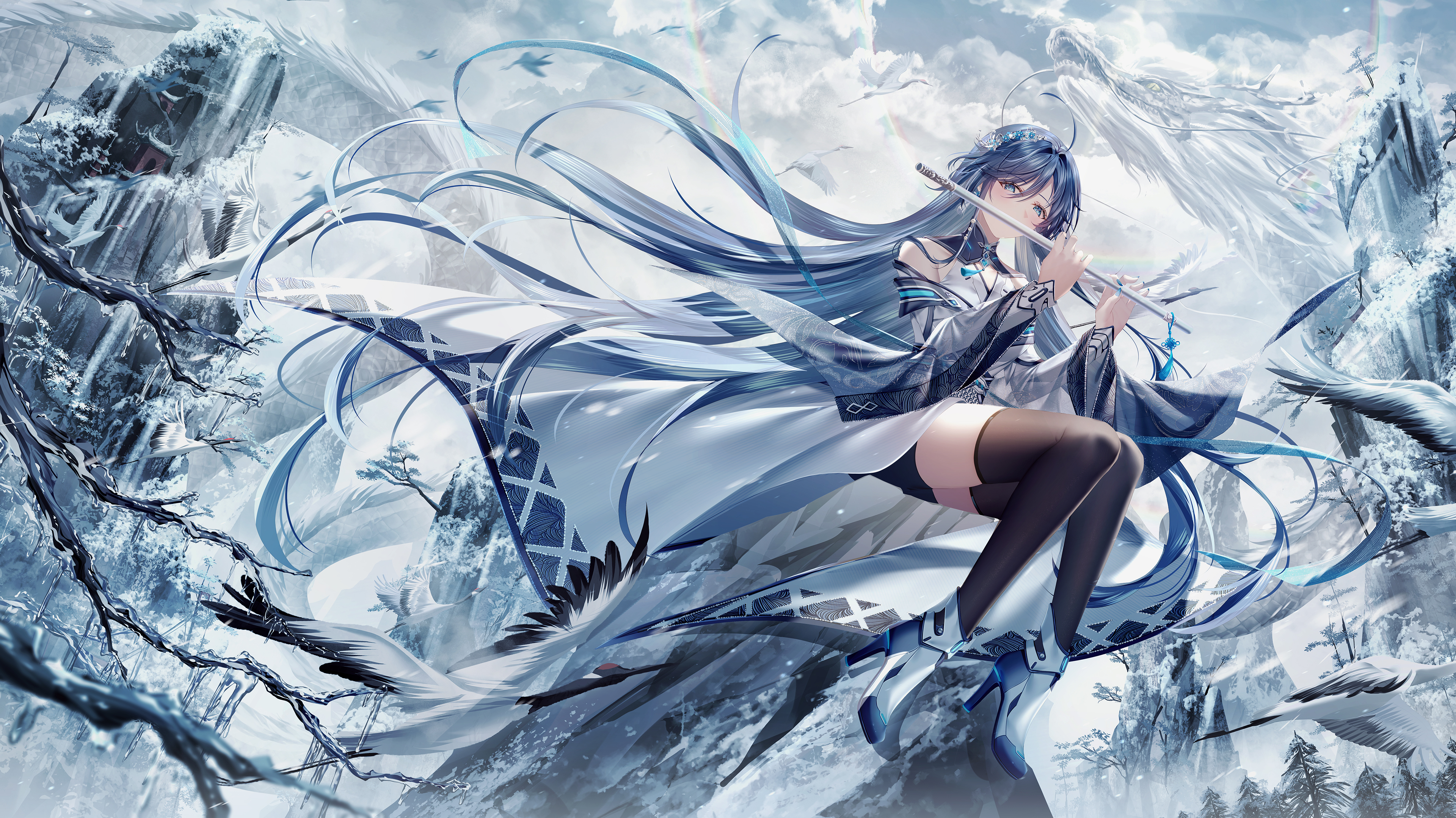 Blue Hair Anime Girl Wallpapers